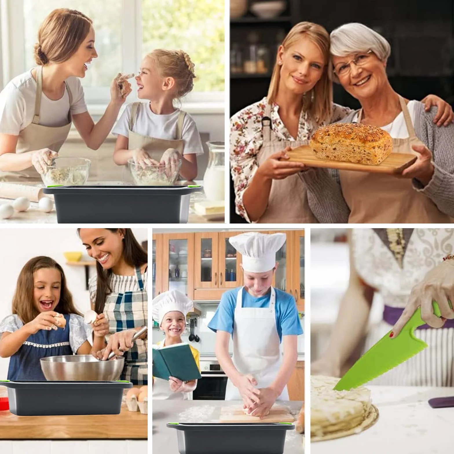 Formy do pieczenia chleba z silikonu, silikonowe formy do pieczenia chleba, antyprzywarcze, formy do pieczenia chleba, chlebów, ciast i lasagne (ciemnoszare 28 * 12 * 6,5 cm)