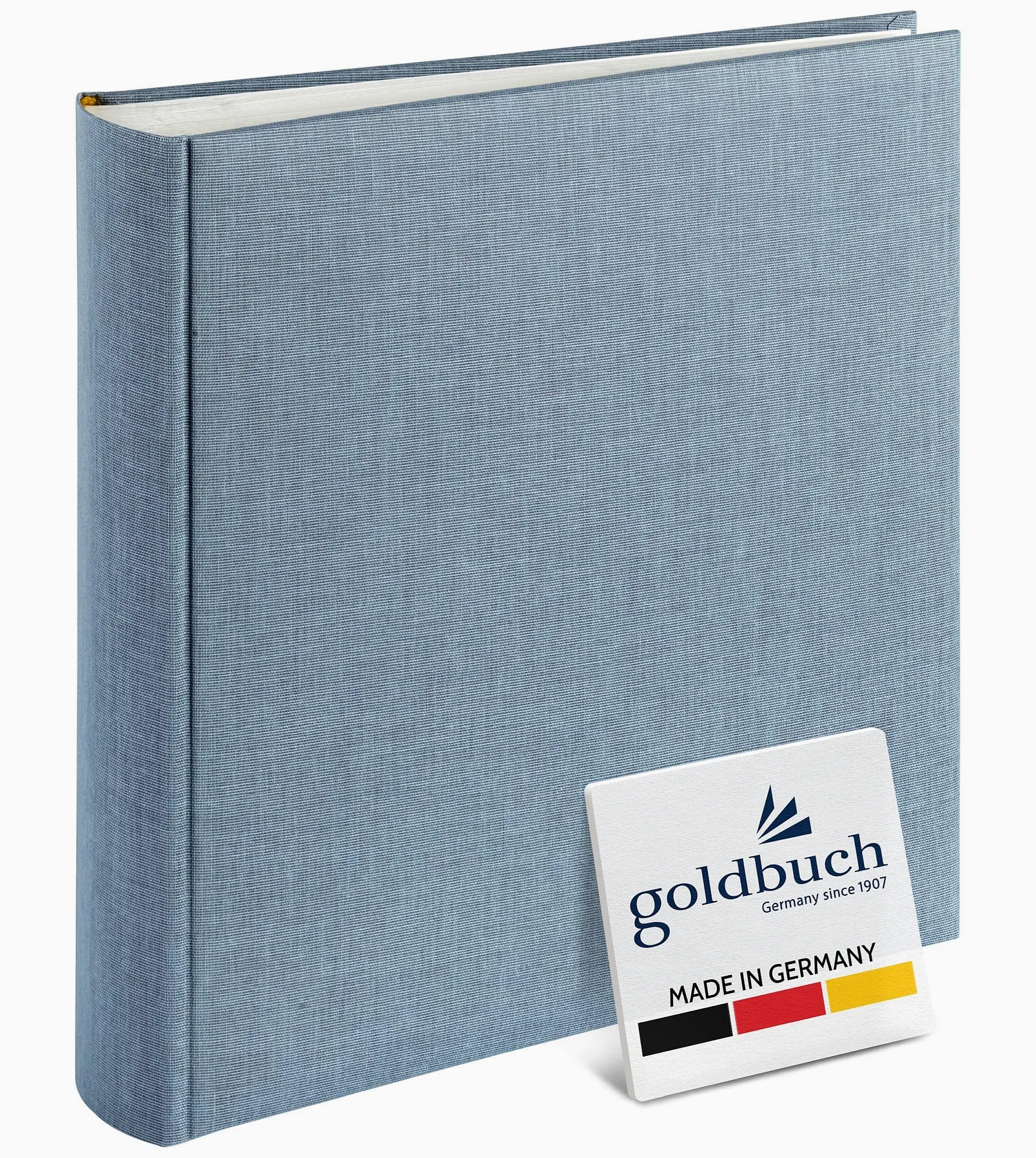 Goldbuch Album fotograficzny Summertime Trend 2 31607 ze 100 białymi stronami z pergaminem, album fotograficzny z lnianą okładką, do 600 zdjęć, papier wysokiej jakości, niebieski/szary, 30 x 31 cm