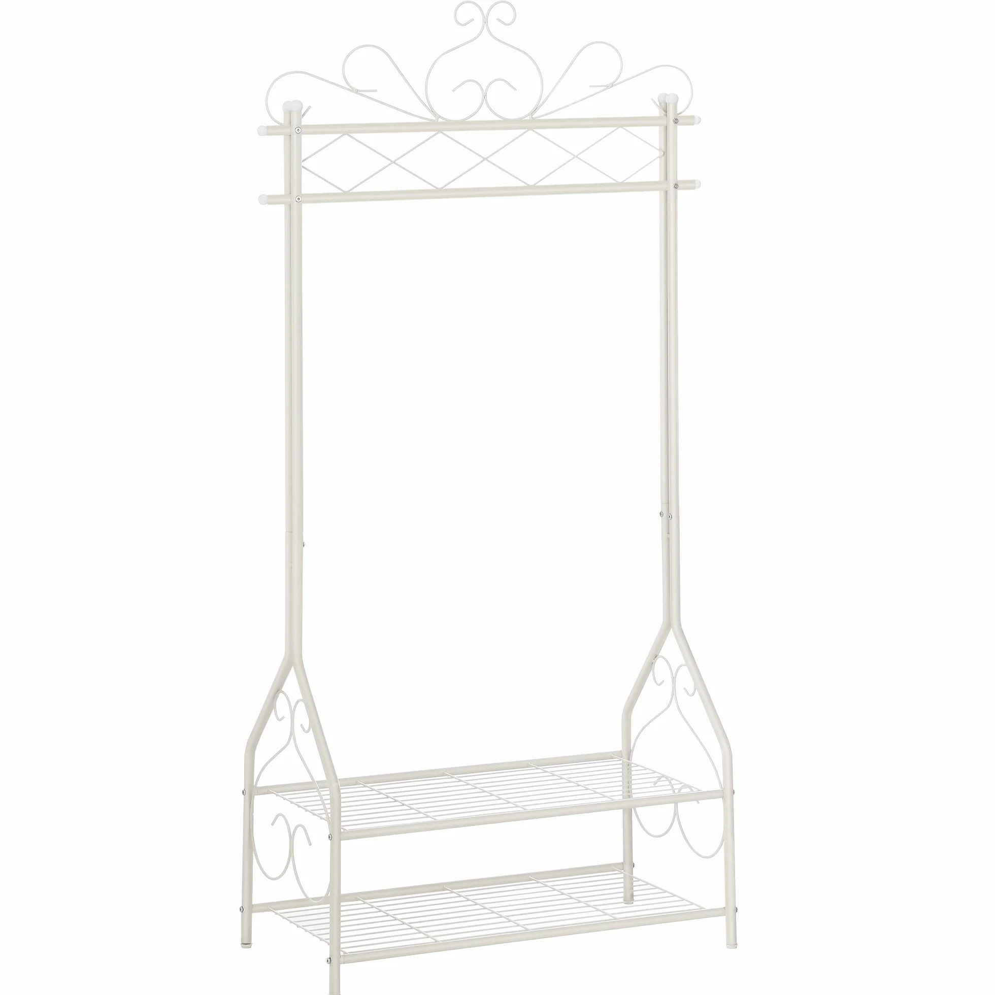 Songmics Wieszak Metalowy Kremowy Biały 92x173x41 cm