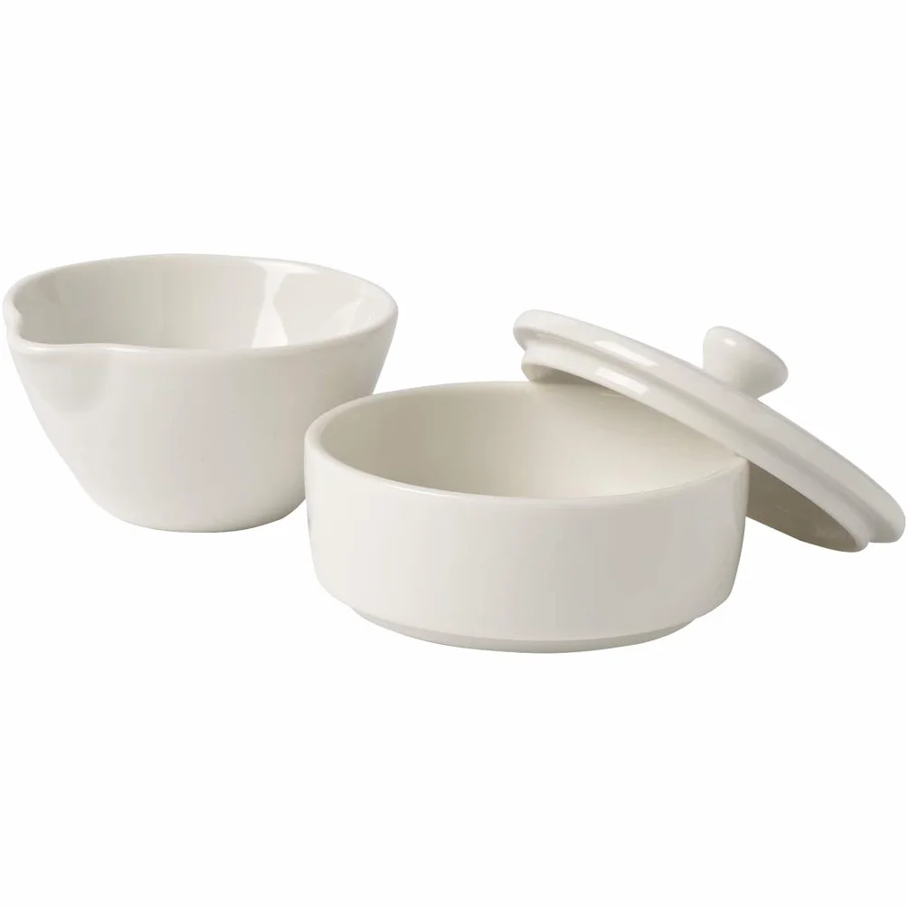 Villeroy & Boch Tea Passion cukiernica & dzbanek na mleko, porcelana premium, biała, cukiernica kazanka na mleko