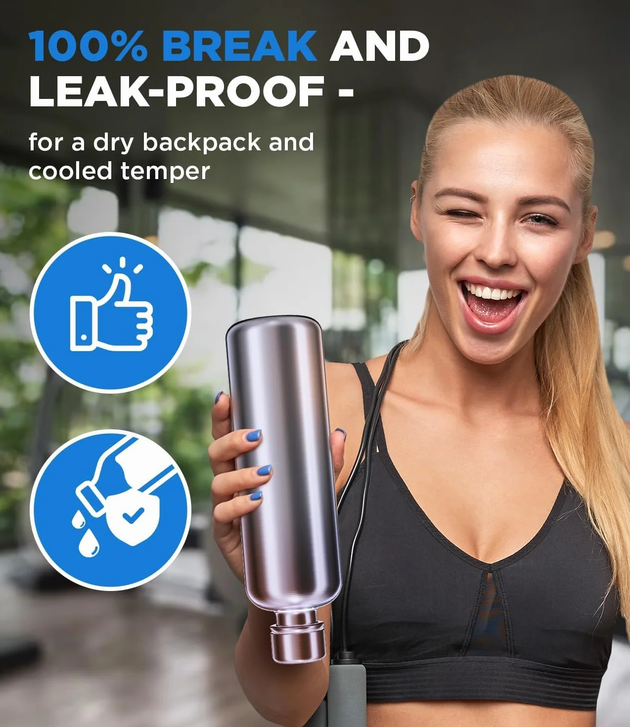 Butelka ze stali nierdzewnej 1000 ml kompatybilna z Sodastream Easy & Duo