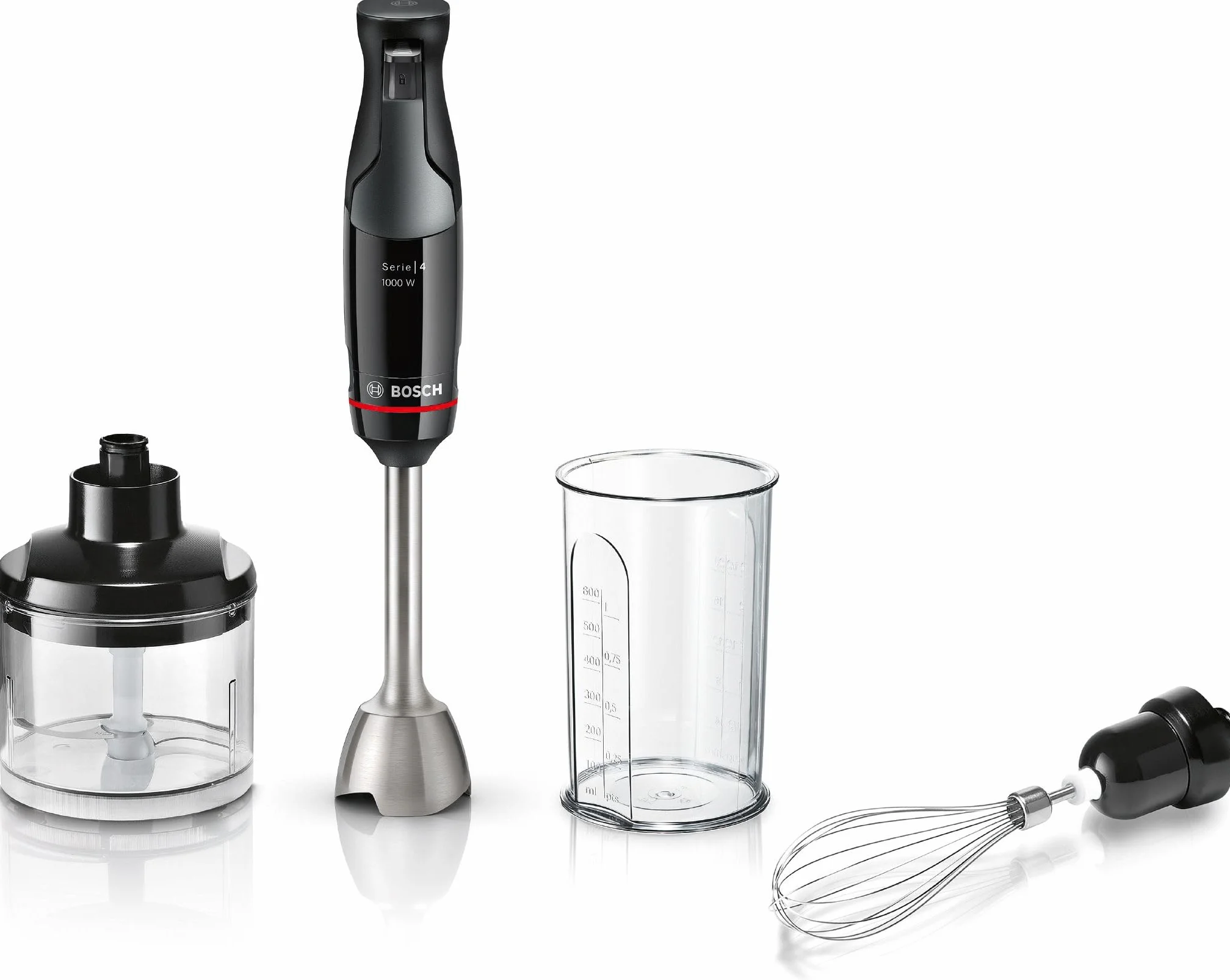 Bosch Blender blenderowy ErgoMaster Series 4, 1000 W, dynamiczna regulacja prędkości, system QuattroBlade - akcesoria w zestawie