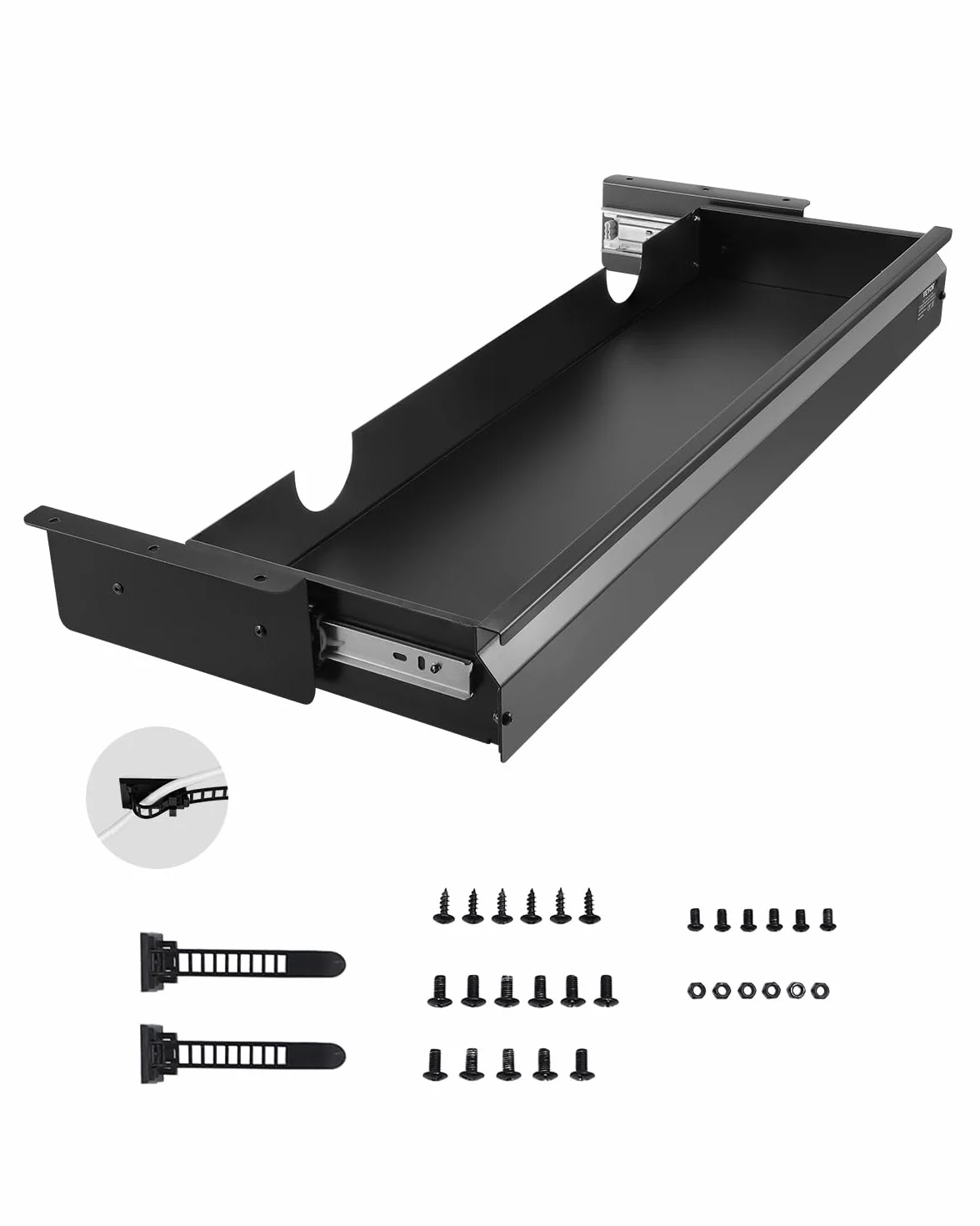 VEVOR Wysuwana szuflada pod biurkiem, 84 cm, wysuwana szuflada pod biurkiem, ukryty organizer do przechowywania, pod stołem, szuflada na ołówki do biura, domu, do siedzenia, stacji roboczej, 84 x 23 x