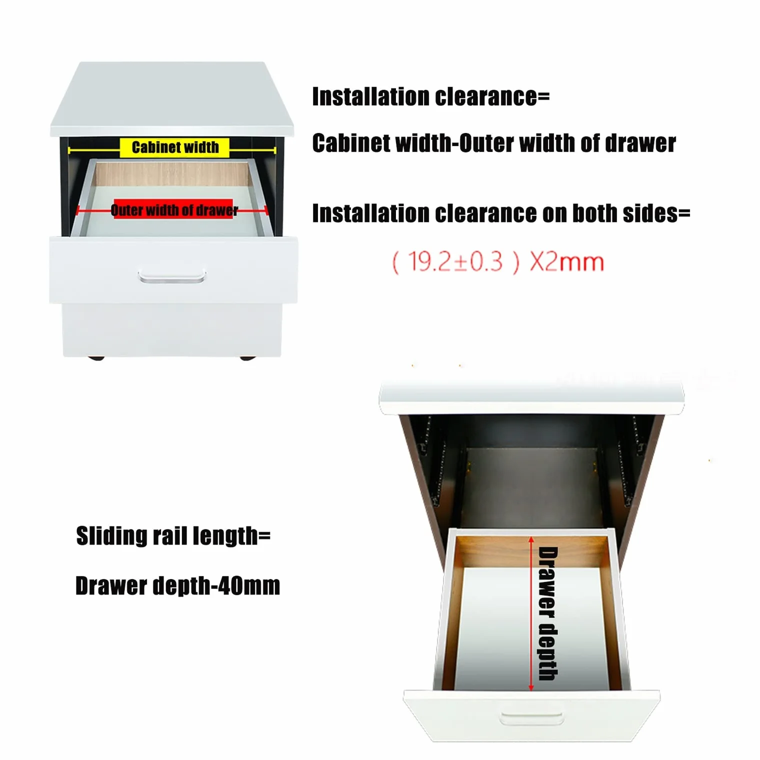 Wytrzymałe zdejmowane prowadnice do szuflad z łożyskami kulkowymi – metalowe prowadnice do klawiatury z pełnym przedłużeniem 81 cm 91 cm 111 cm 152 cm – idealne do gładkich tacek na klawiaturę i