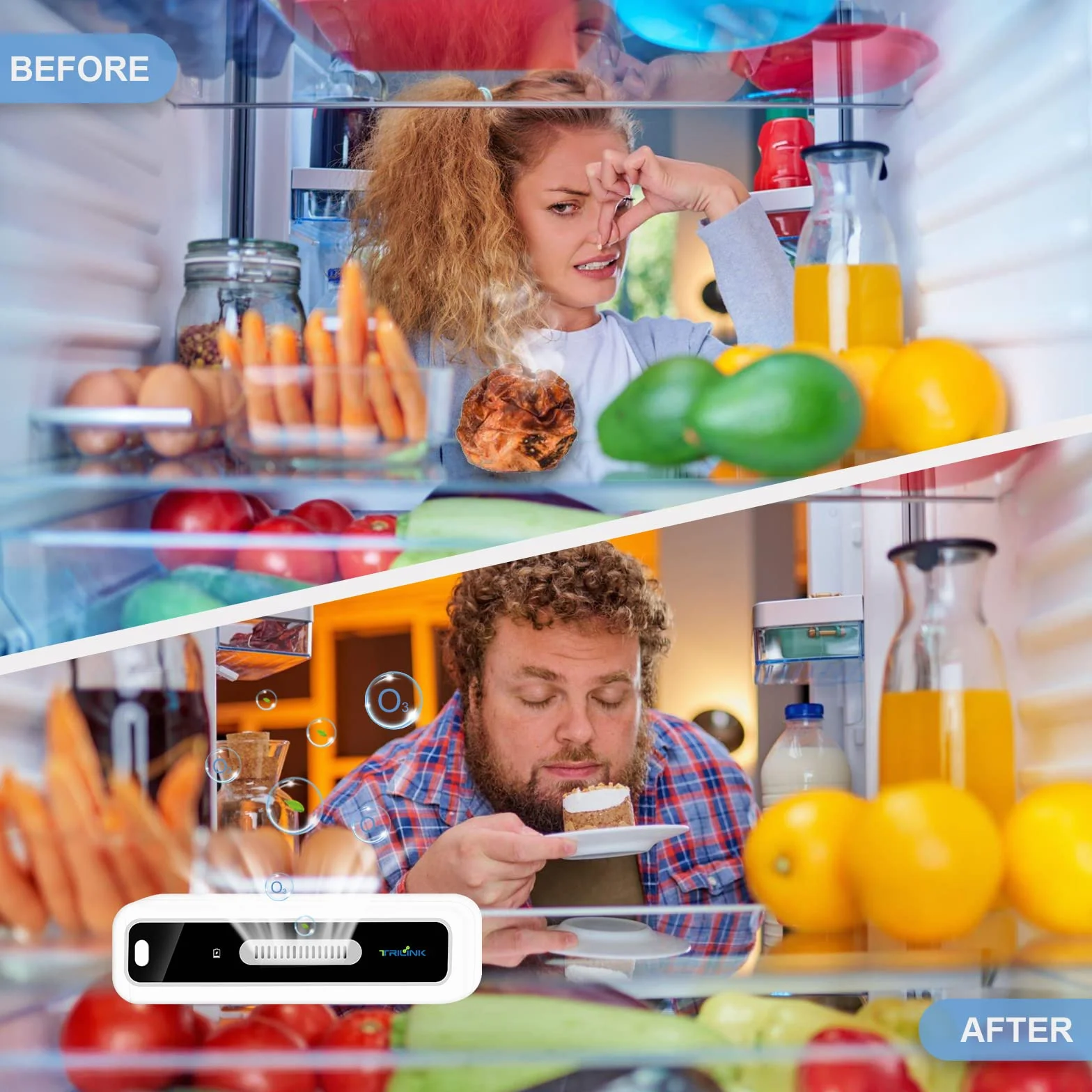 Mini USB dezodorant lodówka z Led Display, Rechargeable dezodorant lodówka, Eliminator zapachu lodówka, samochód, szafa, bardziej skuteczne niż soda oczyszczona i worki węgla drzewnego