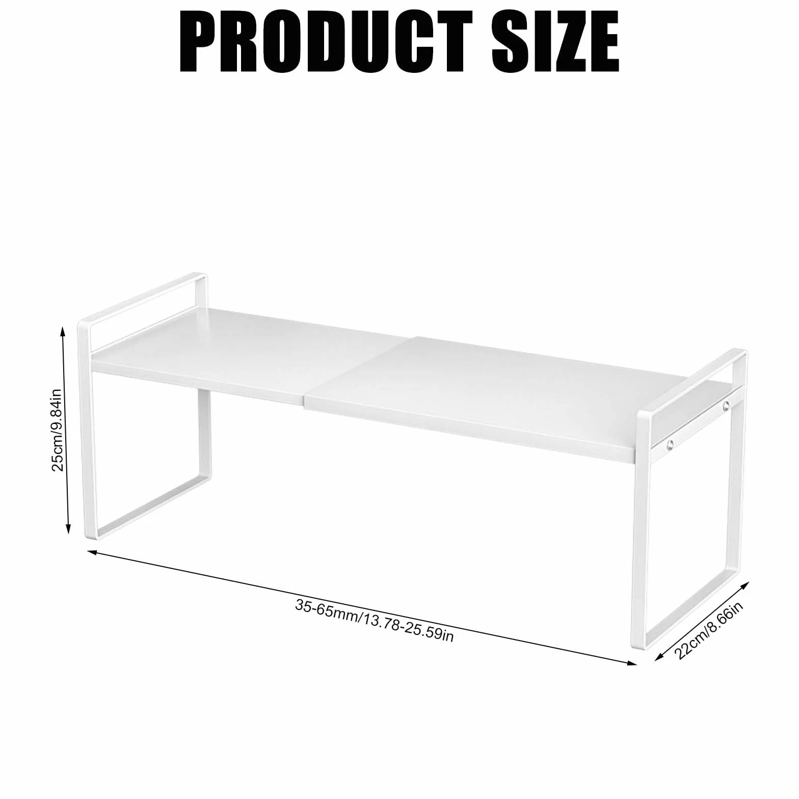 Rozszerzalny regał do szafek kuchennych, regulowany organizer do szafek, stojak na przyprawy, spiżarnia, regulowany organizer do szafek kuchennych, 35-65 cm