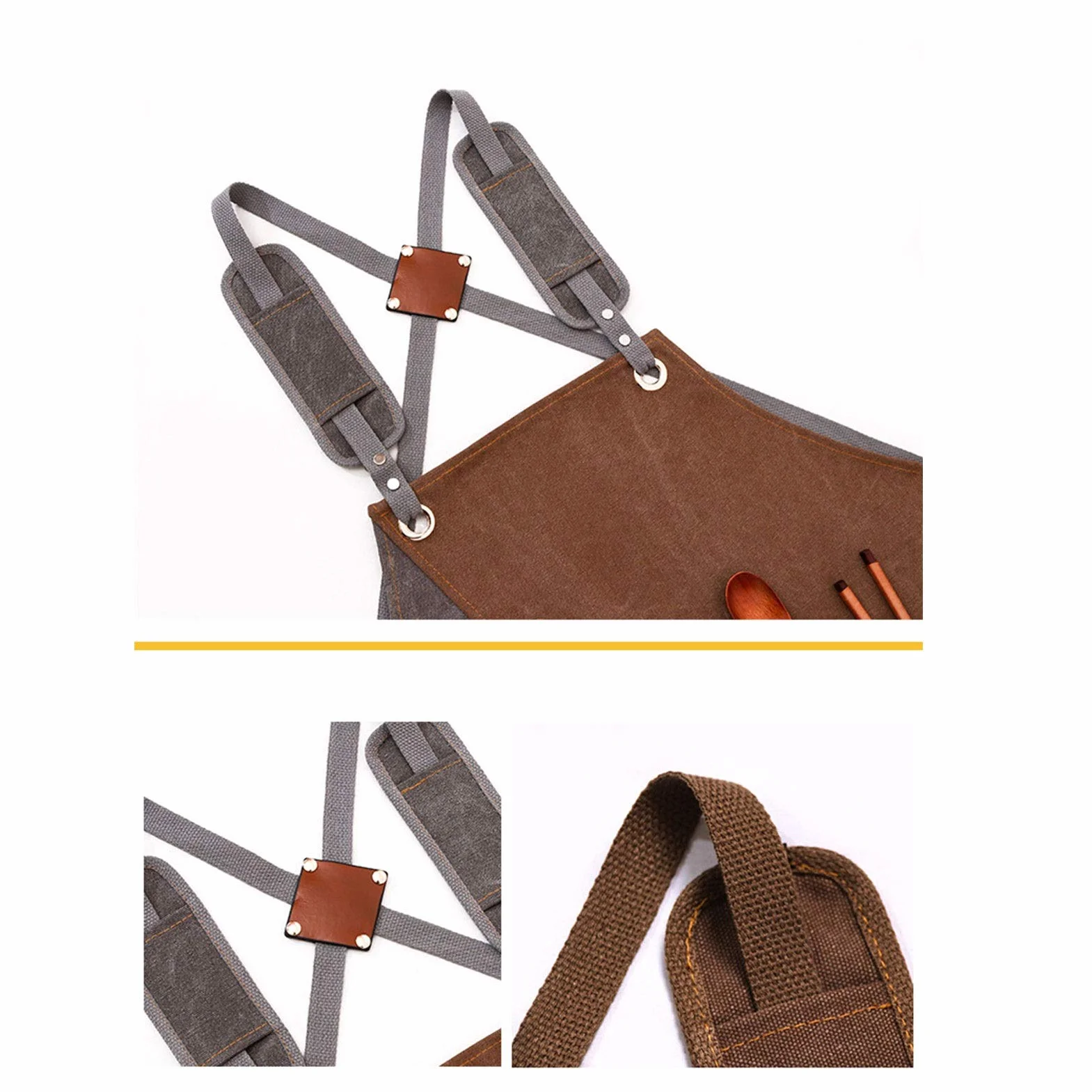 Fartuchy z kieszeniami, Fartuch roboczy unisex wielokolorowy XL do garażu w warsztacie garncarskim kuchni