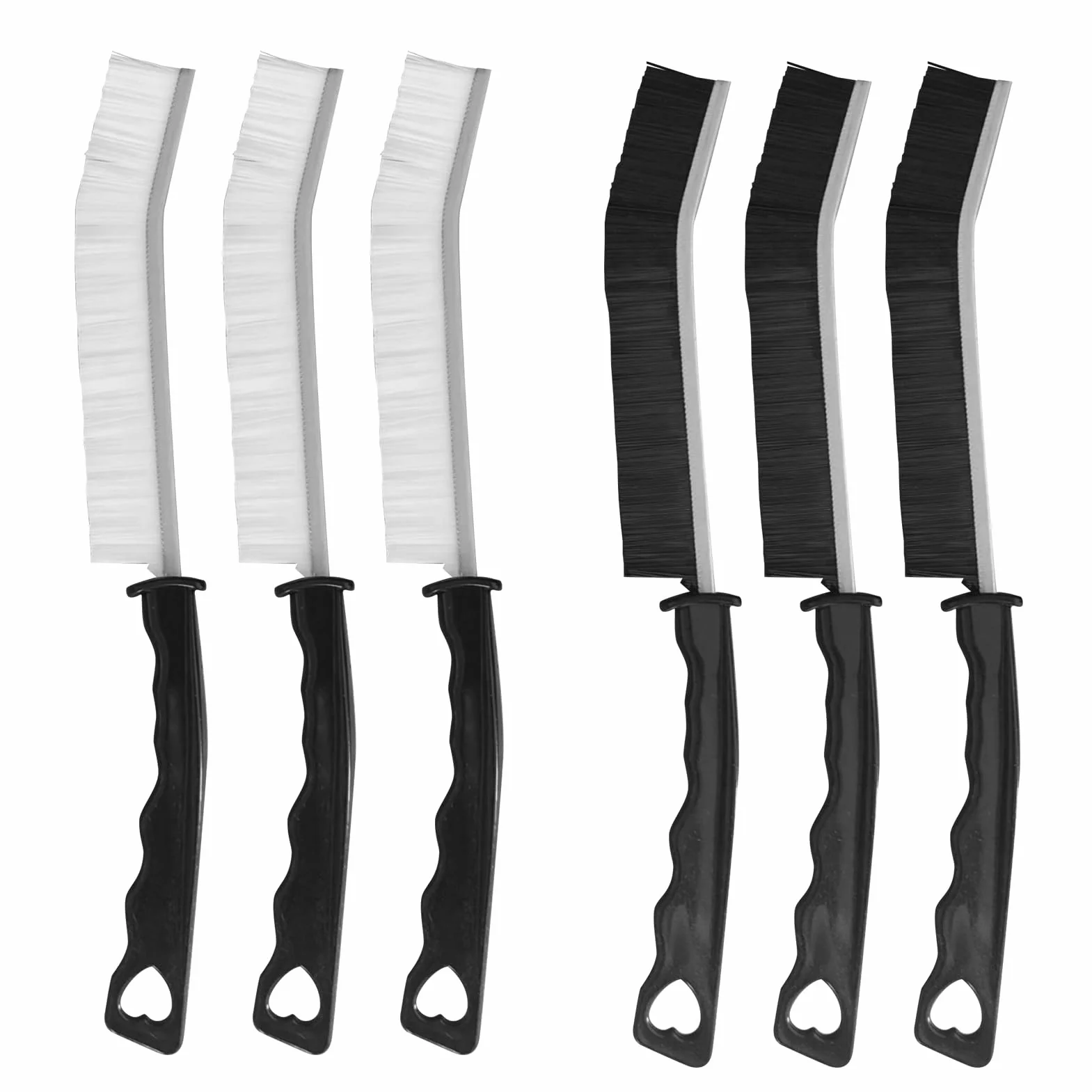 6 sztuk szczotki do czyszczenia szczelin, wielofunkcyjna szczotka z twardym włosiem do czyszczenia fug płytek, ergonomiczny uchwyt do rowków okiennych, szczeliny narożne