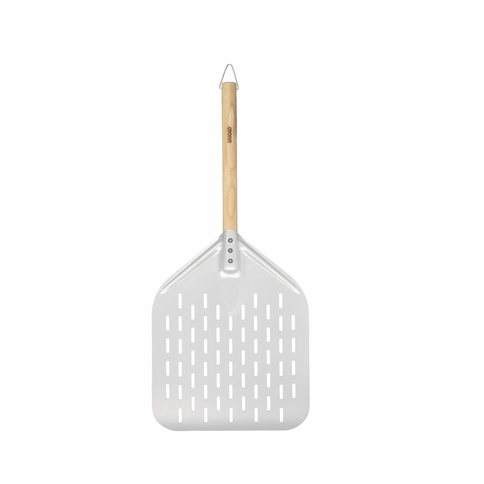 UNOLD Pizza Peel 6881620 | Szpilka do pizzy wykonana z aluminium z drewnianym uchwytem idealna pizza Oven Luigi 68816 | długość uchwytu 35 cm, rozmiar buta 40 x 30 cm