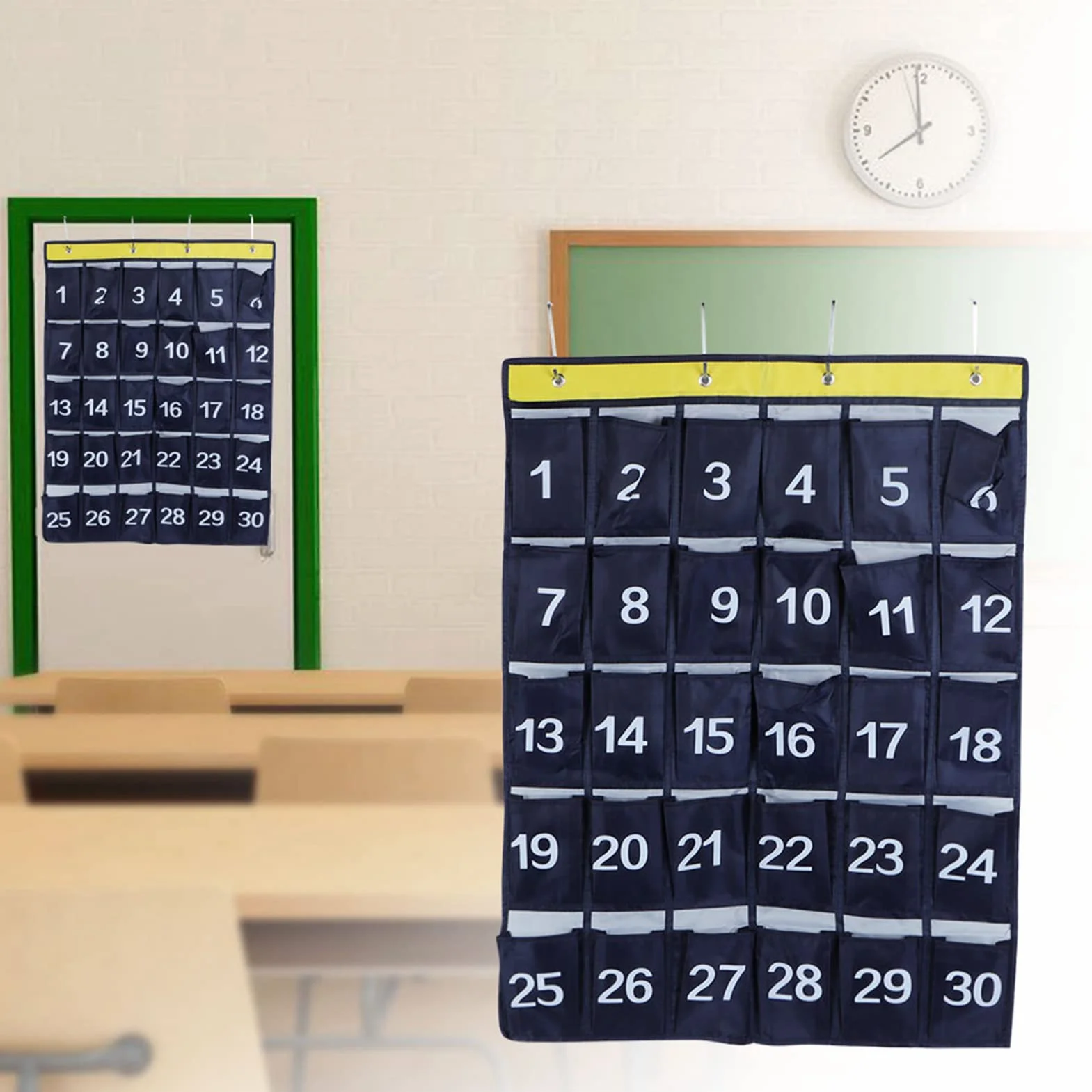 Wiszący organizer 30 kieszeni granatowy 79x60 cm do przechowywania