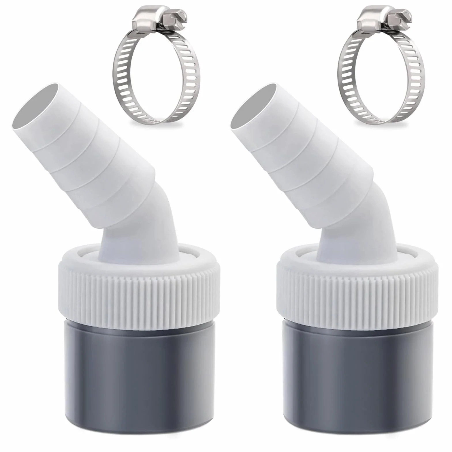 2 adaptery do zmywarki do pralki 1/4 cala, przyłącze pralki z wyjściem do rury Ø 40 mm i wejściem Ø 18-24 mm, z 2 obejmami do węża do zmywarki i suszarki