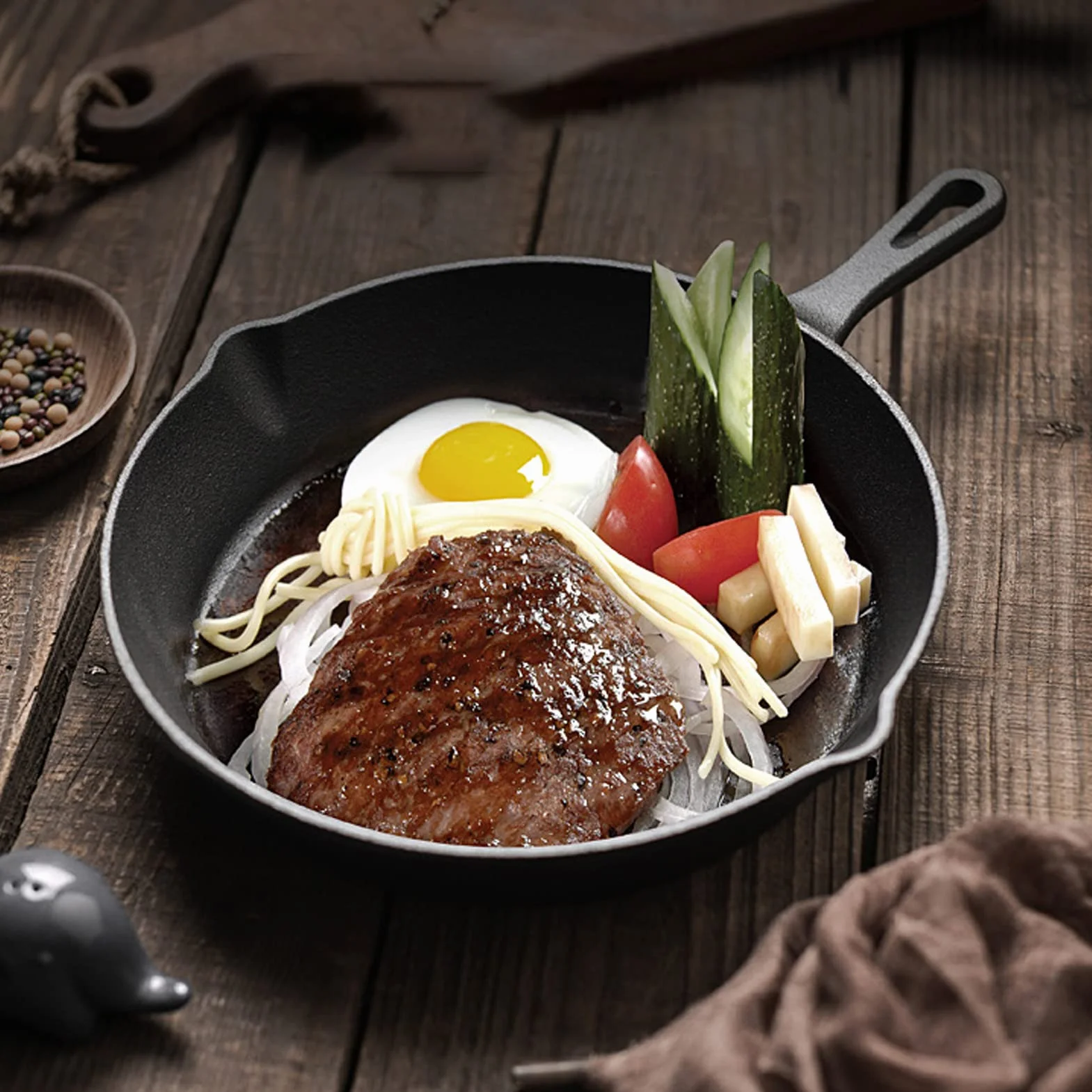 3-częściowy zestaw patelni żeliwnych Nonstick odporny na zarysowania trwałe naczynia kuchenne do domowej kuchni płyta kuchenna piekarnik ognisko 16 20 25cm