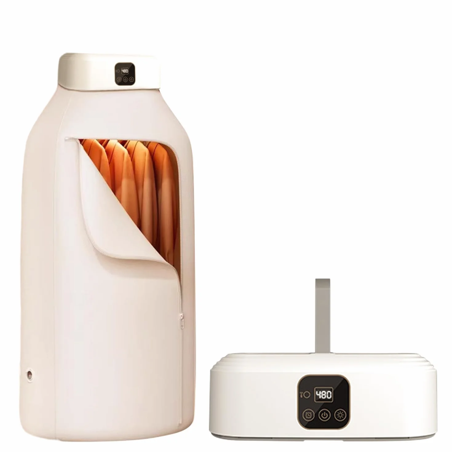 Mini suszarka 600 W z timerem 1-8 h, pilotem zdalnego sterowania i sterylizacją UV – przenośna suszarka 10 kg – pompa ciepła, suszarka do ubrań i suszarek, mała