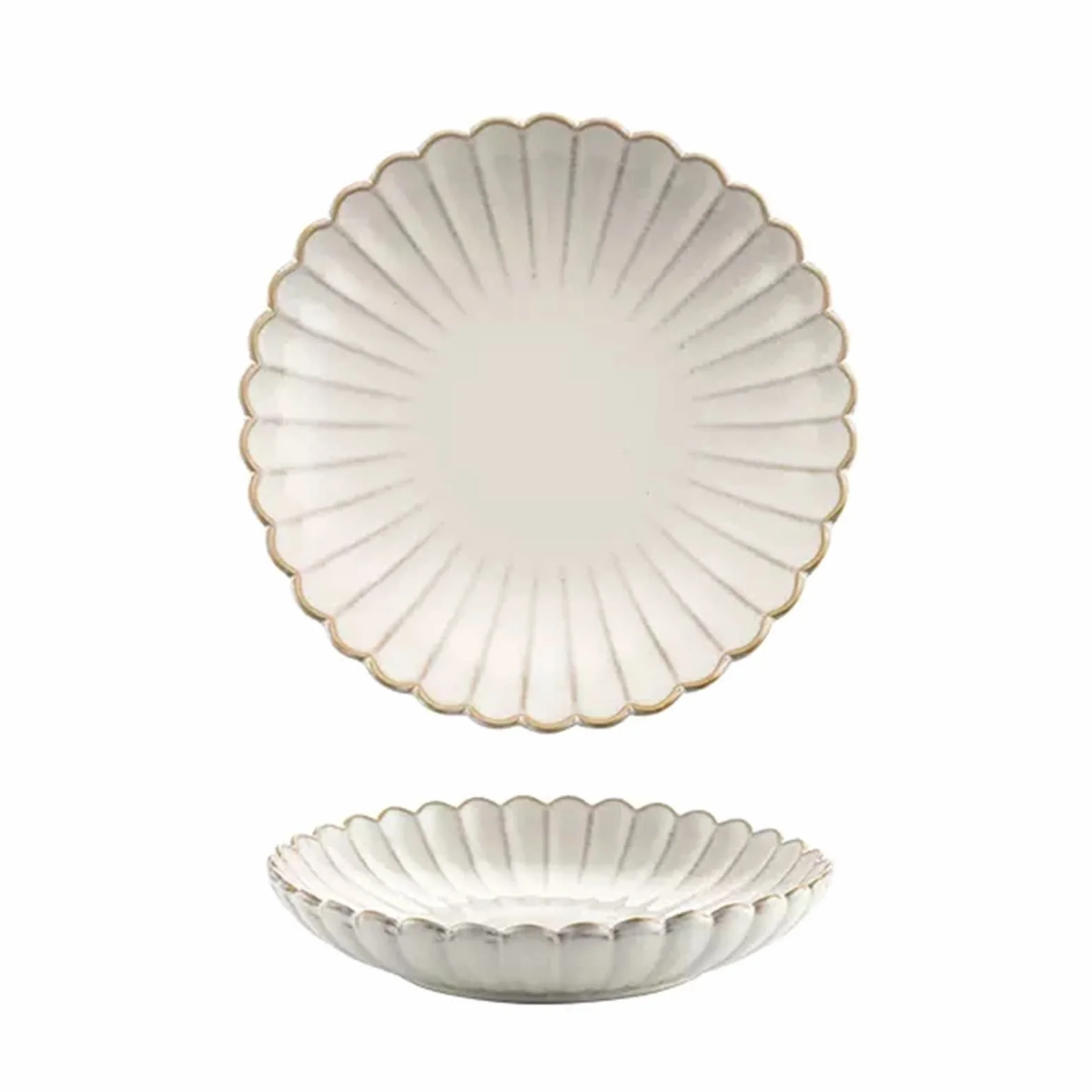 Talerz do jadalni Płyta ceramiczna Biała zastawa stołowa do użytku domowego Restauracja Kuchnia Okrągły talerz jadalni Obiad Sałatka Talerz deserowy Jednolity kolor Głęboki Płaski(A,002)