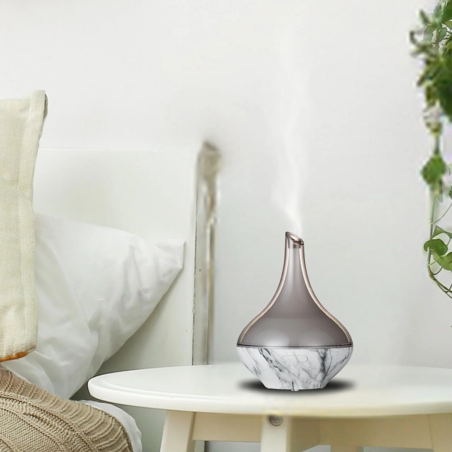 Zen'Aroma Dyfuzor olejku Hestia, ultradźwiękowy dyfuzor do aromaterapii zimnej, elektryczny dyfuzor nawilżacza, konfigurowalne oświetlenie LED, nowoczesny design, cichy i kompaktowy