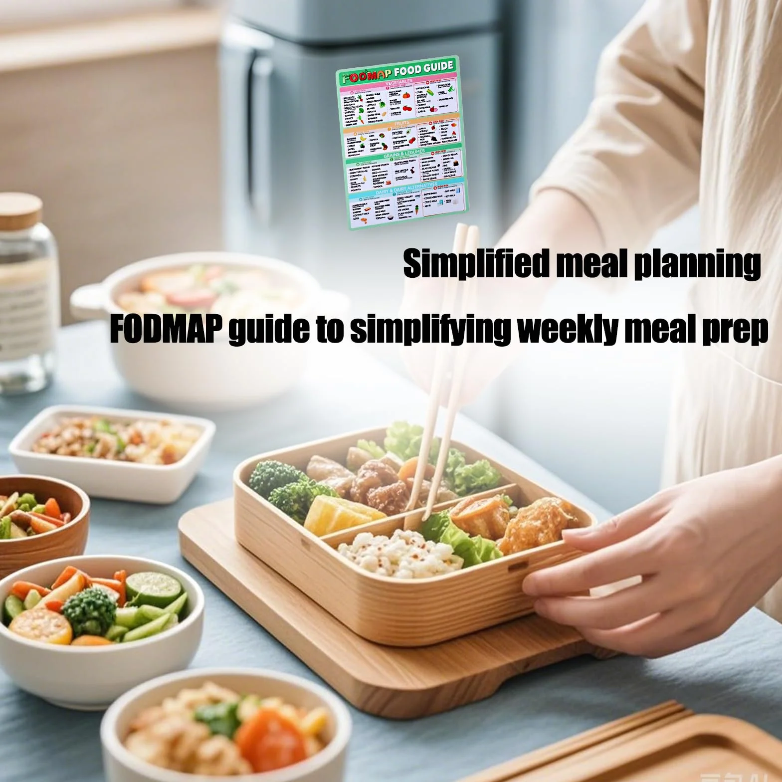 Gosknor Wykres FODMAP Magnes na Lodówkę, Przewodnik Żywieniowy Lista Posiłków dla Zdrowia Jelit Arkusz Ściągawek dla Osób z Niską Zawartością FODMAP Wykres Diety IBS Plakat Temat Zdrowego Odżywiania