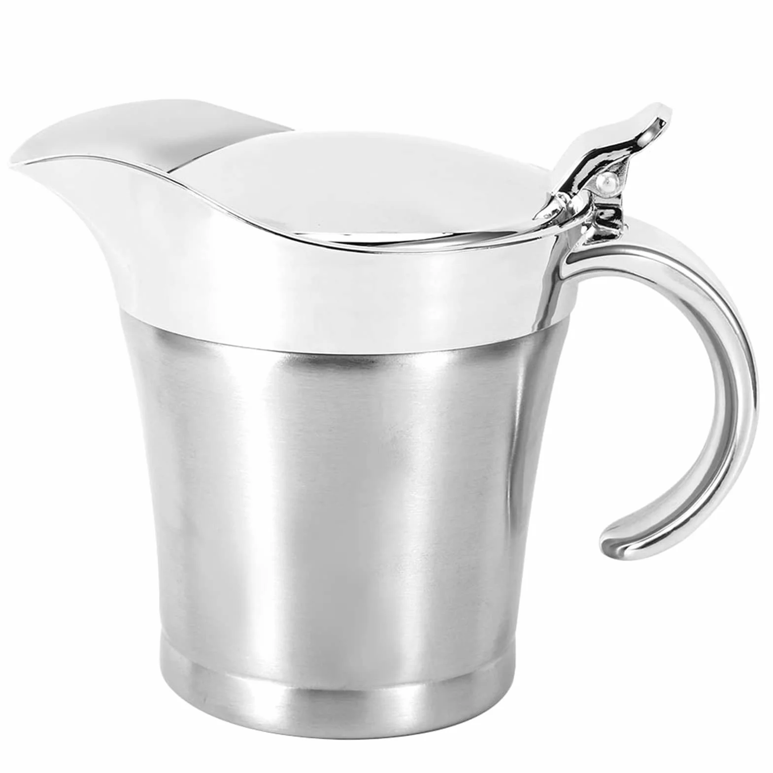 Sosjerka Ze Stali Nierdzewnej, 750ML Podwójnie Izolowana Sosjerka Ze Stali Nierdzewnej O Pojemności 750 Ml Z Pokrywką Na Zawiasach Do Domu I Kuchni