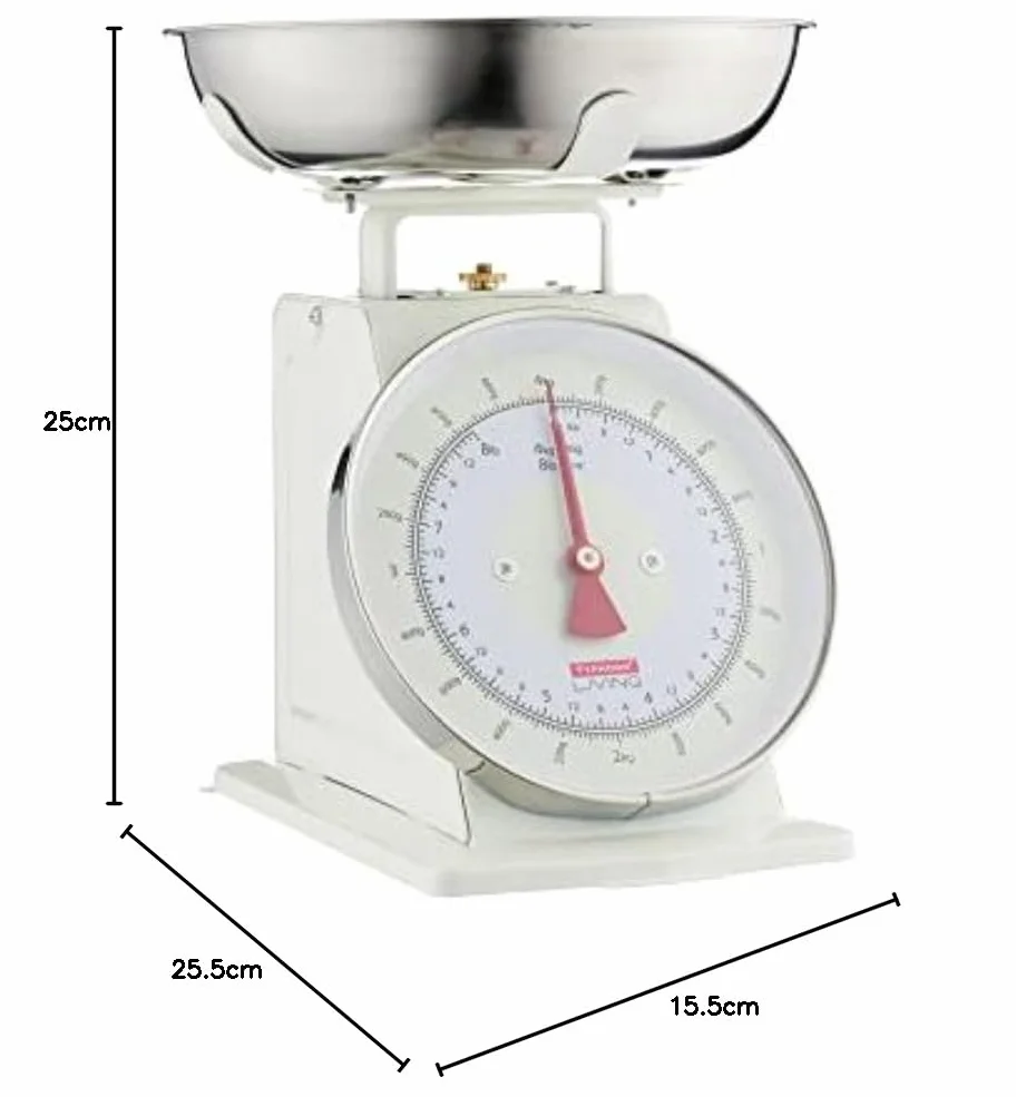 Typhoon Living Kitchen waga z miską ze stali nierdzewnej, 15 x 26 x 22 cm, kremowa