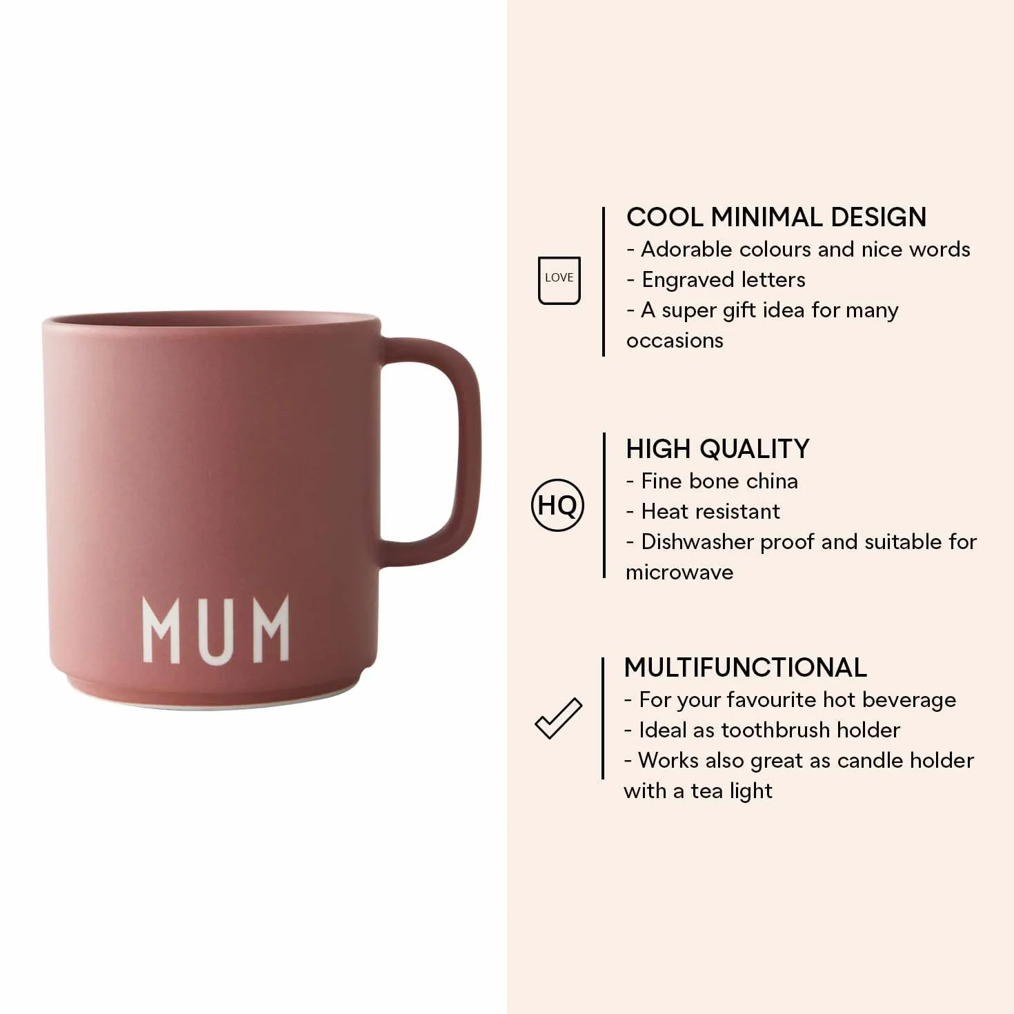 Design Letters Kubek kawy | Prezent na Dzień Ojca | Prezenty dla Daty | Kubek Kawy Porcelany | Filiżanka do Espresso | Filiżanka do herbaty Można myć w zmywarce | Prezent urodzinowy taty | 250 ml