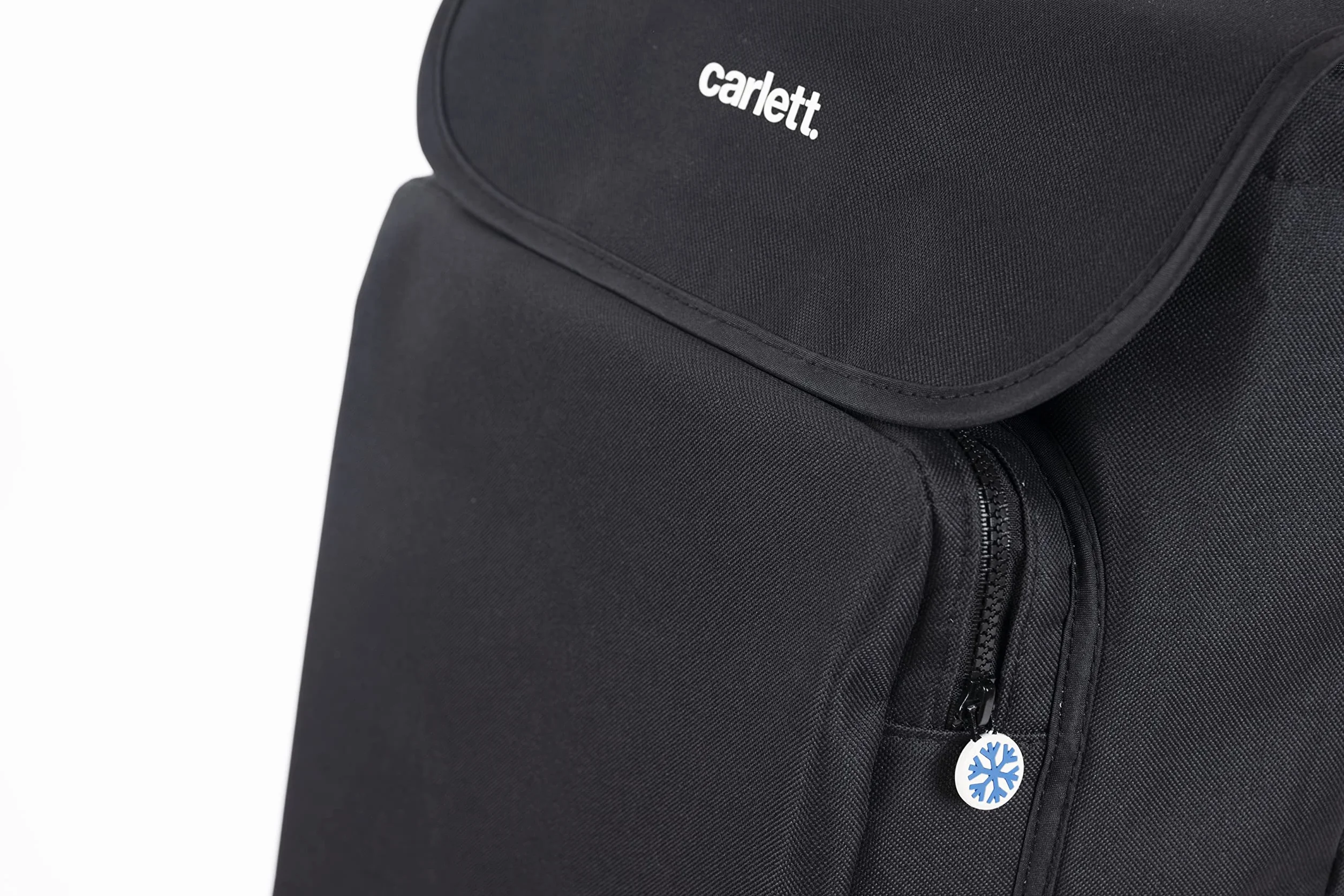 Carlett - Wózek na zakupy, składany wózek do supermarketu, z 4 kołami i dużą pojemnością 32 kg, główną torbą 58 l, torbą termiczną 12 l i wodoodporną tkaniną - kolor czarny