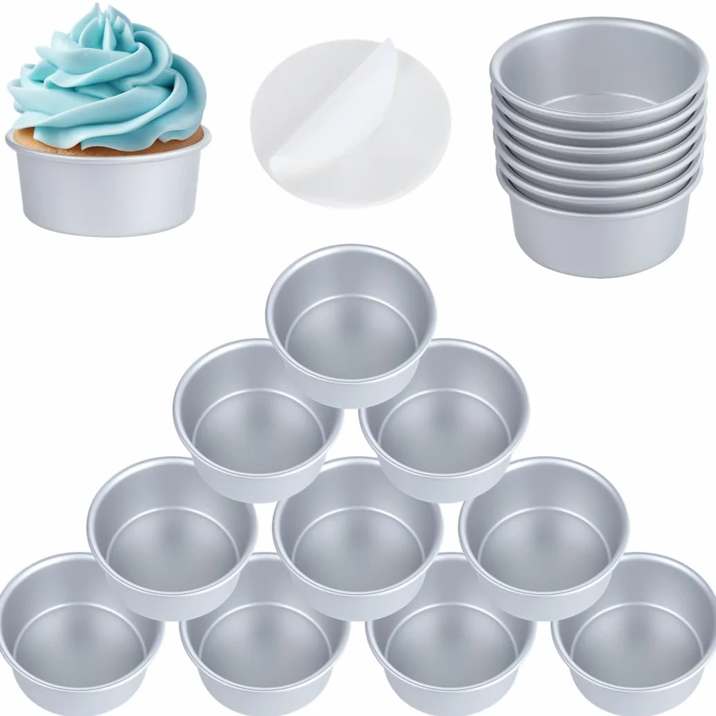 Okrągłe 10 cm, Pizza, Sernik, Mus, Gąbka, Szyfon Do Formowania Ciasta, Stop Aluminium Pieczenie Kawałki 18, Papiery Pieczenia 100 Sztuk Z Formy Ciasto