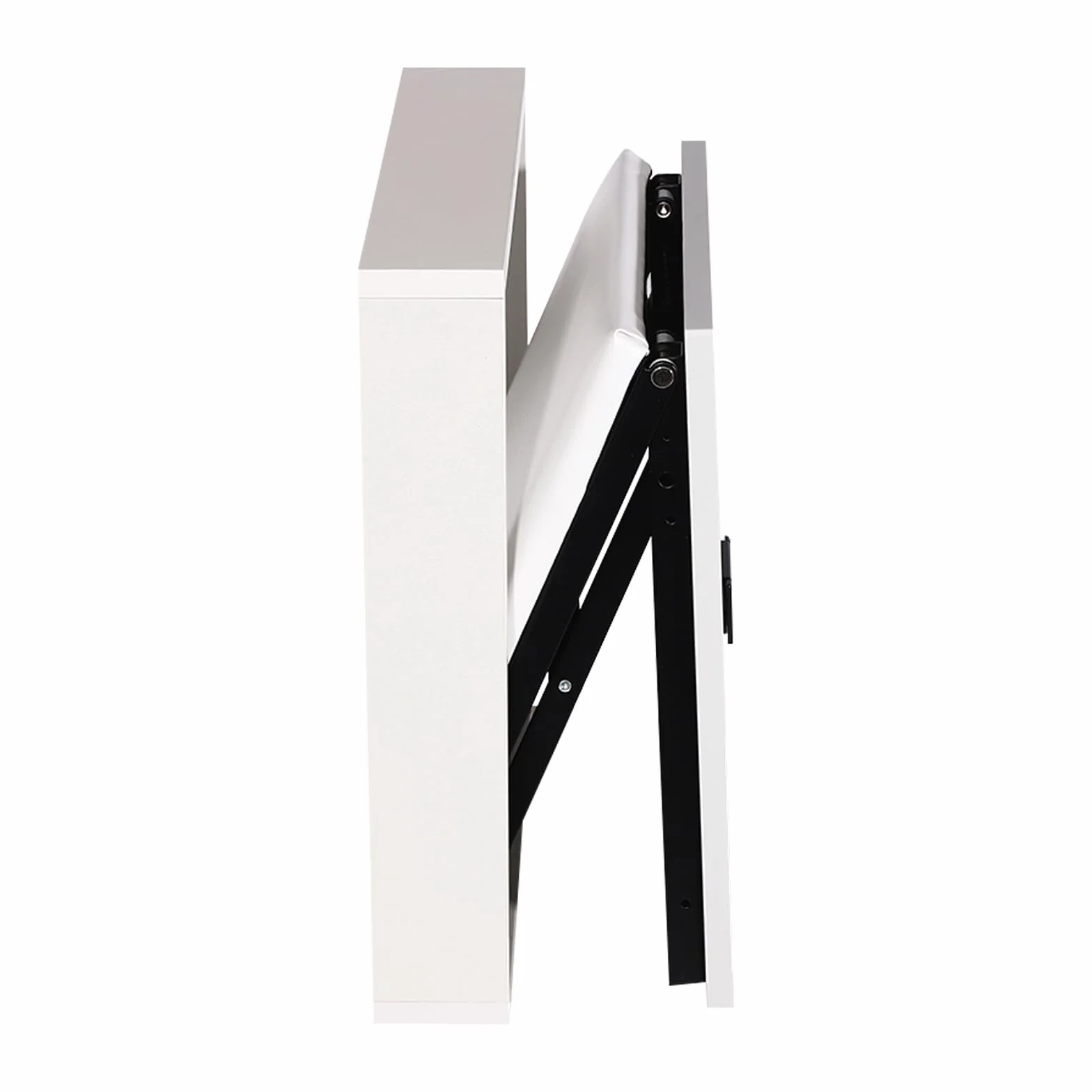 Krzesło składane ścienne, 35,5 x 36,5 cm, składane siedzisko, ściana krzesło składane, obciążenie całkowite 150 kg, montowany na ścianie, składany taboret na buty (czysta biel)
