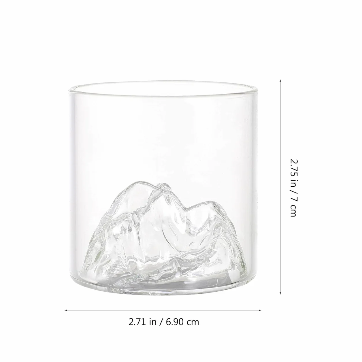 Szklanki do whisky, zestaw 2 szt., w stylu japońskim, płaskie, szklane, 6,76 x 5,5 cm, do whisky, koktajli, biura, baru, jadalni, na prezent dla miłośników whisky