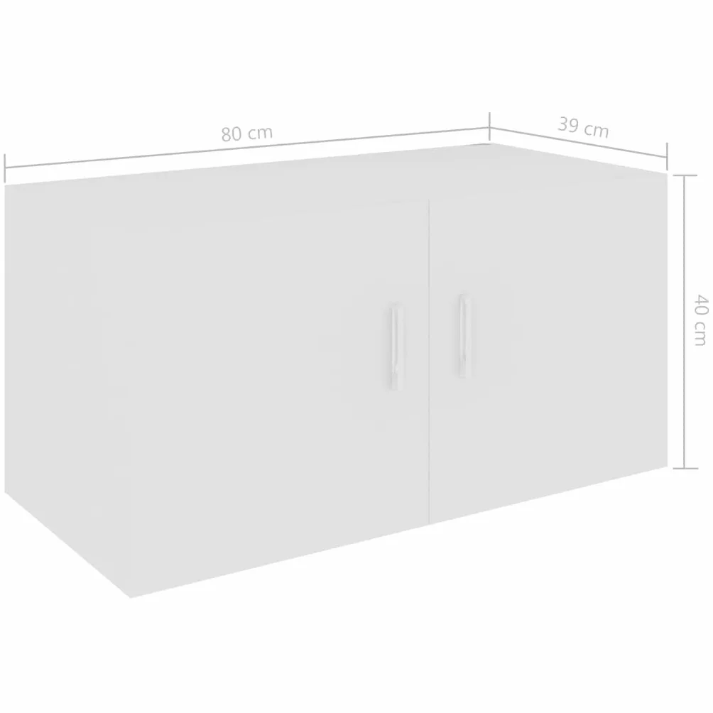 vidaXL Szafka ścienna, biała, 80x39x40 cm, materiał drewnopochodny