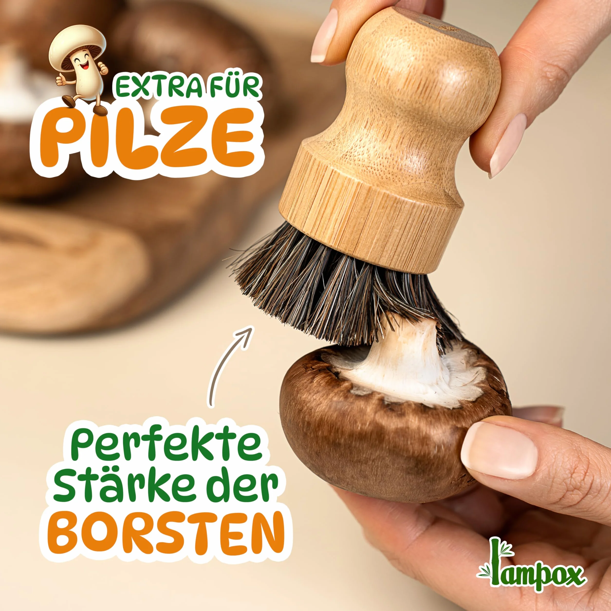 Szczotka Kuchenna do Grzybów, Pieczarek i Warzyw - do Czyszczenia