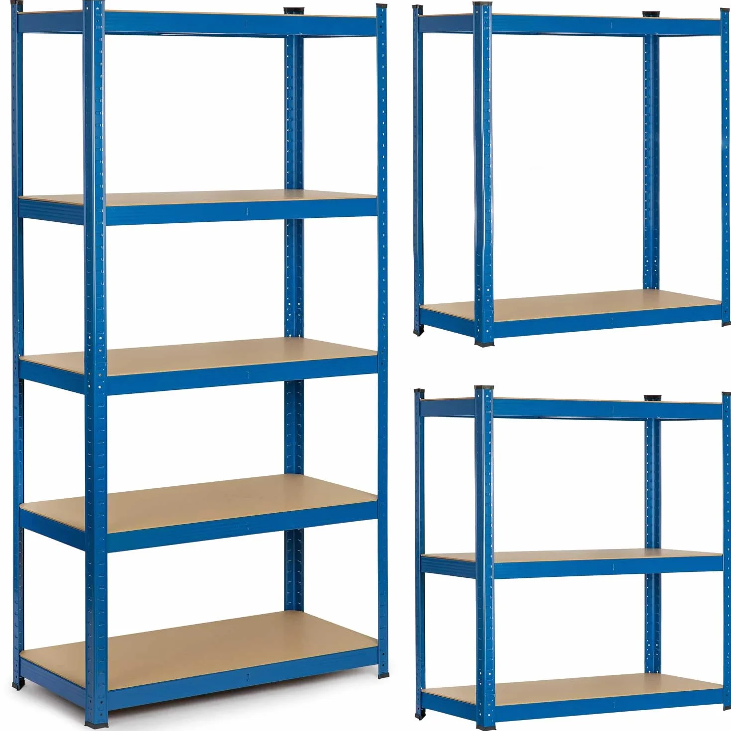 Humberg Półka garażowa metalowa Obciążenie do 875 kg 5 półek 30 x 90 x 180 cm Niebieski
