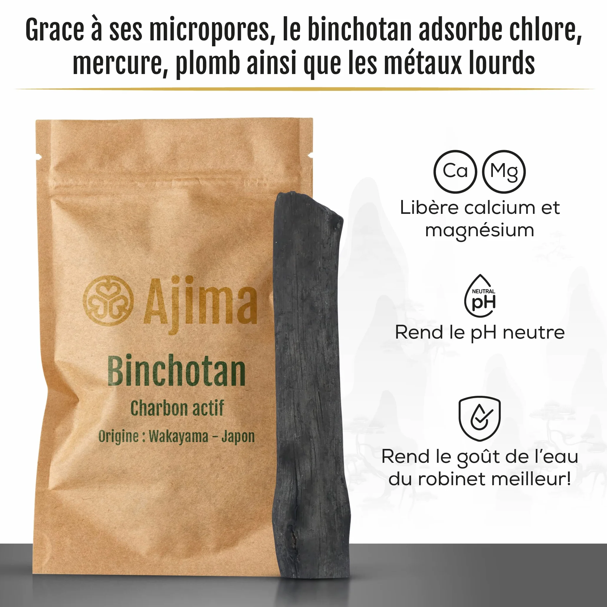 Binchotan Węgiel Aktywny Woda - Bio Węgiel Węglowy Naturalny Oczyszczacz Wody x 6 - Każdy Baton filtruje około 1,5 l - Węgiel dębowy Wakayama Prawda - Idealny do filtrowania wody do karafki