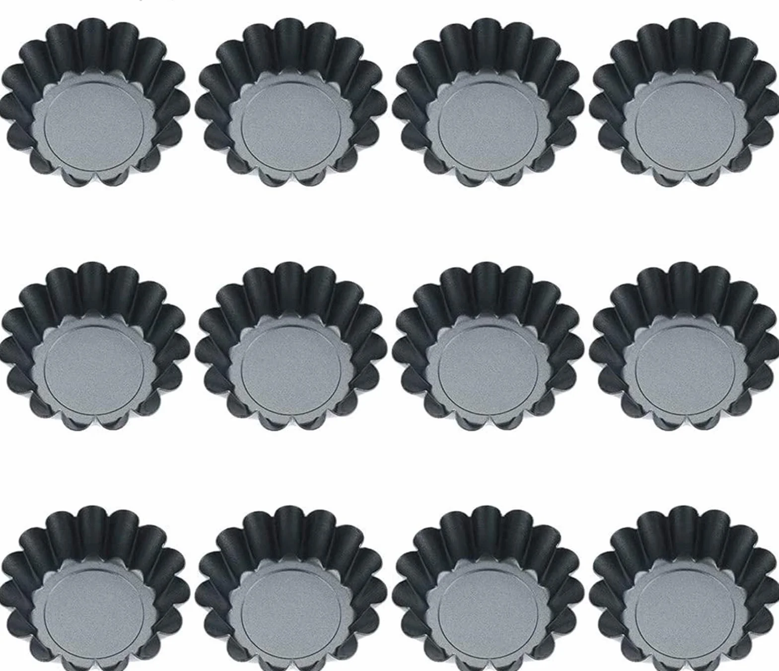 RJJ 12 sztuk Mini Cupcake Formy do pieczenia Ciasto Muffin Mold Tin PAN Peb Do Pieczenia, Formy Puddingu Non-Stick, Formy do pieczenia