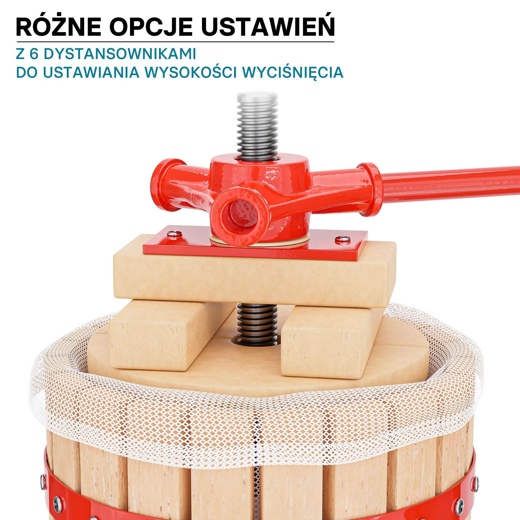 Wiltec Drewniana prasa do owoców 6 litrów, ręczna śrubowa wyciskarka do soków
