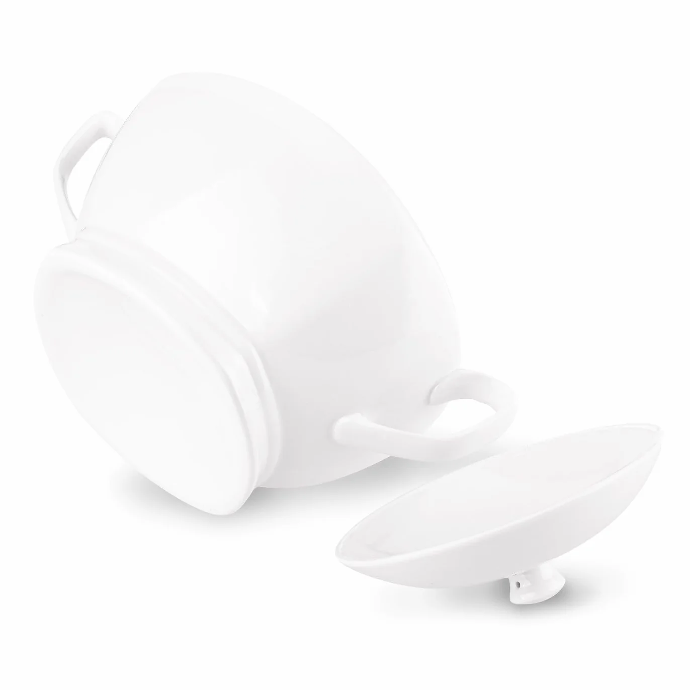 Waza do zupy Tadar 2,5 l biała Waza porcelanowa do podawania rosołu i innych zup