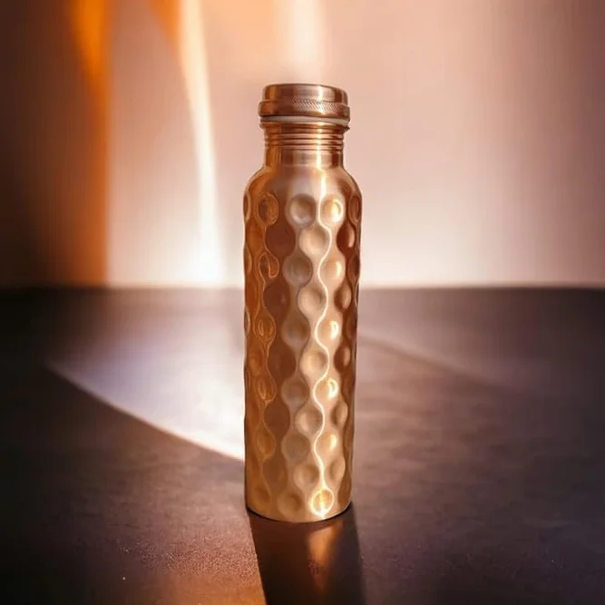 FK-DISPENSER-DG-4L Handmaded Copper Dozownik Garnek Matka z kranem 2 Diamentowe Szklanki Kubek i Zestaw 4 Litry