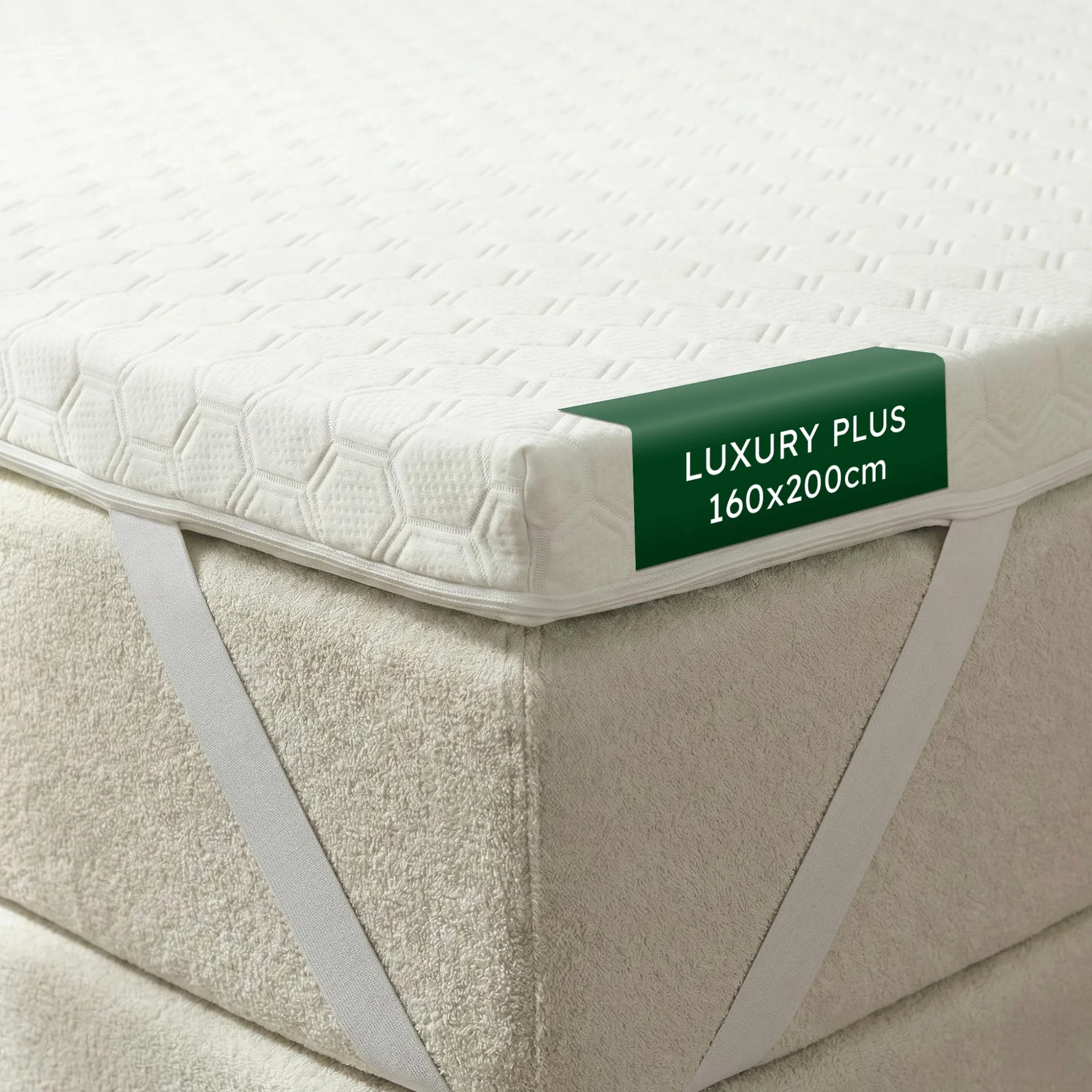 WENDRE Topper 160x200 – 7 cm Pianka Memory – Luxury Plus – Redukuje Nacisk – Z Gumkami Narożnymi – Oddychający – Zdejmowany Pokrowiec – OEKO-TEX – Wyprodukowany w UE