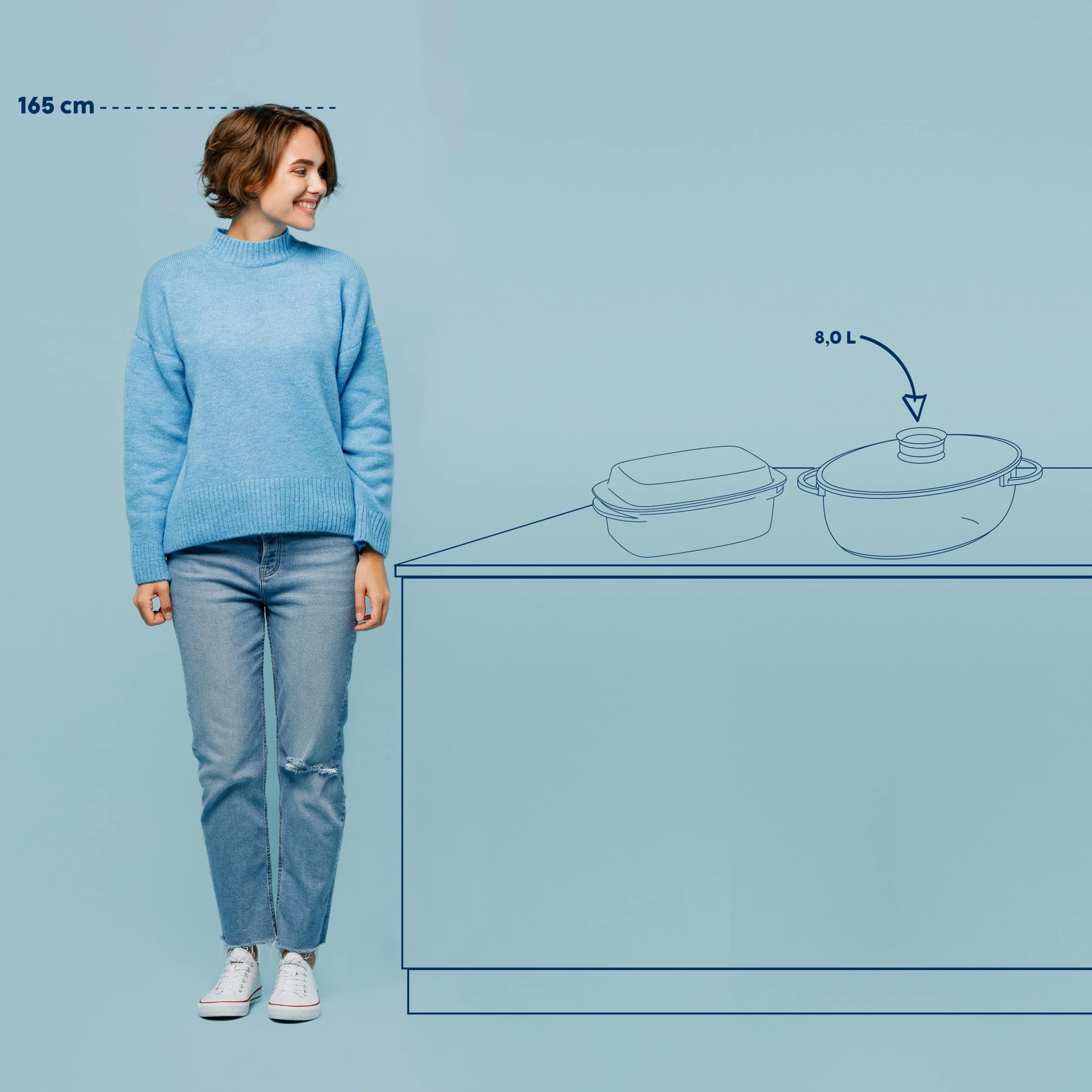 kela ATURA patelnia owalna, 8 litrów, Dutch Oven, żeliwna brytfanna z pokrywką, indukcyjna, odlew aluminiowy, powlekany ceramiką, nie zawiera PFAS