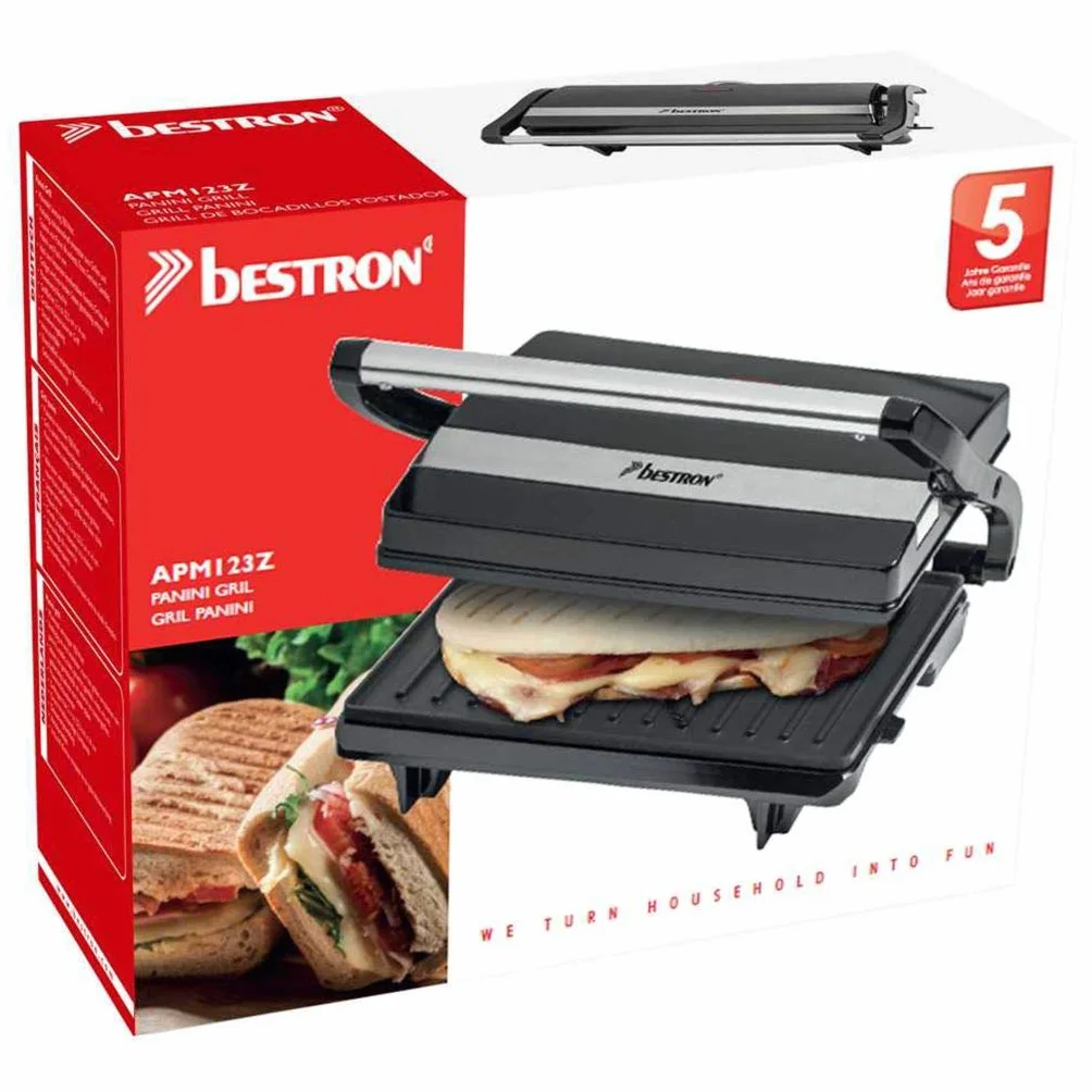 Bestron Grill Elektryczny, Czarny, 22,5 x 14 cm