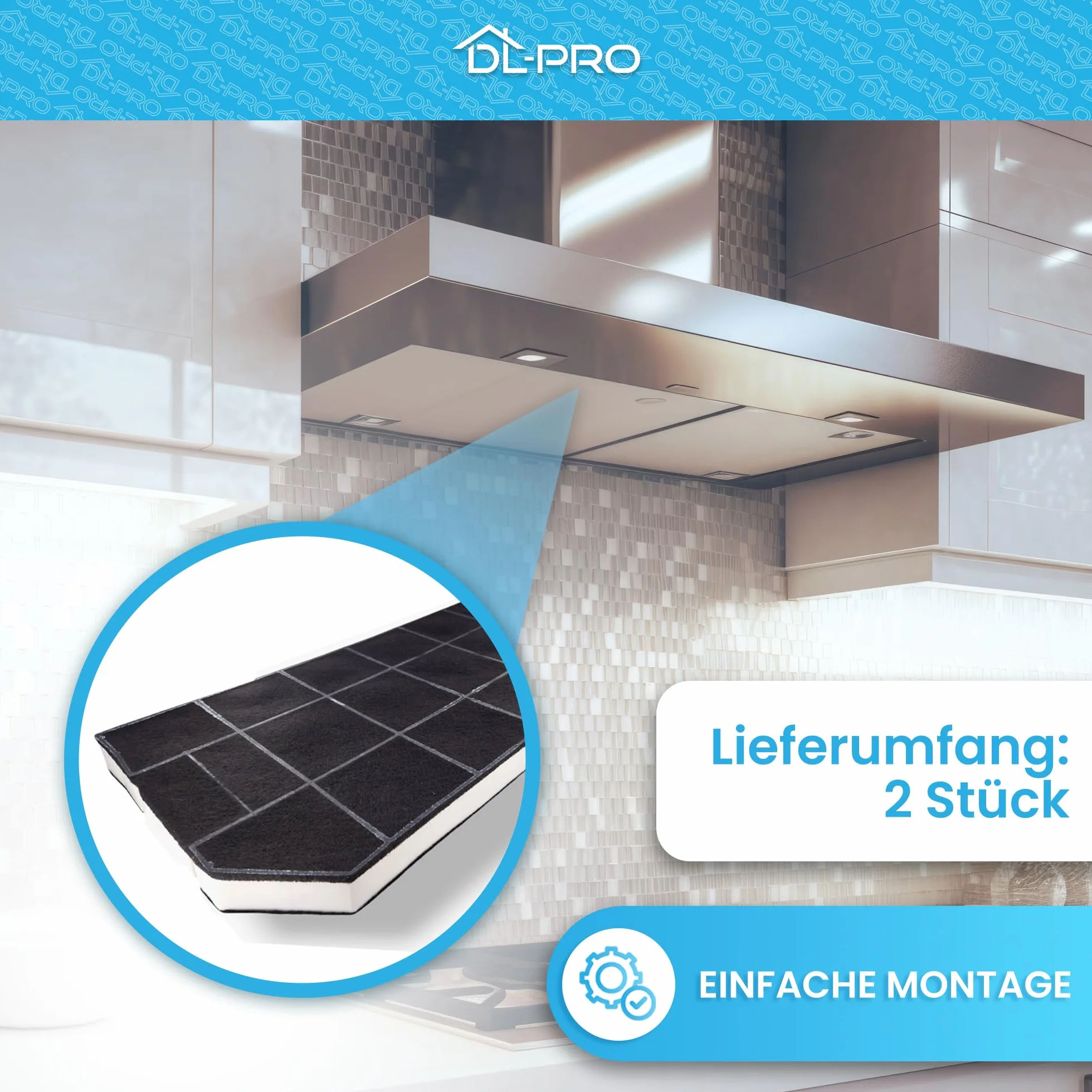 2 x filtr z węglem aktywnym DL-pro 487 x 230 mm do Bosch Siemens Neff Balay 460367 00460367 DHZ3300 LZ33000 Z5146X0 filtr do okapu kuchennego