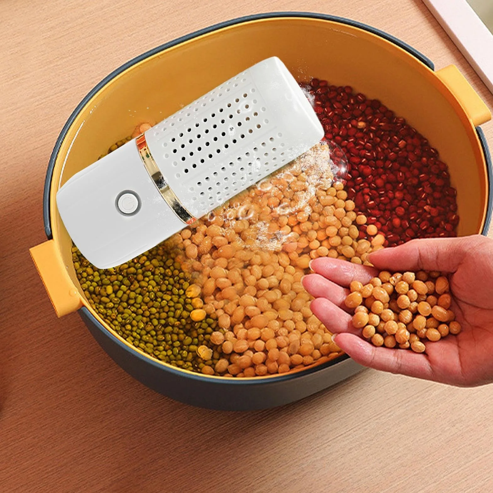Fruit Washing Machine, USB Produce Cleaner, 3.86x3.86x6.1 Inches Cordless Food Purifier, Long Lasting Cleaning Device with Powerful Function for Cooking Kitchen Grain Preparation