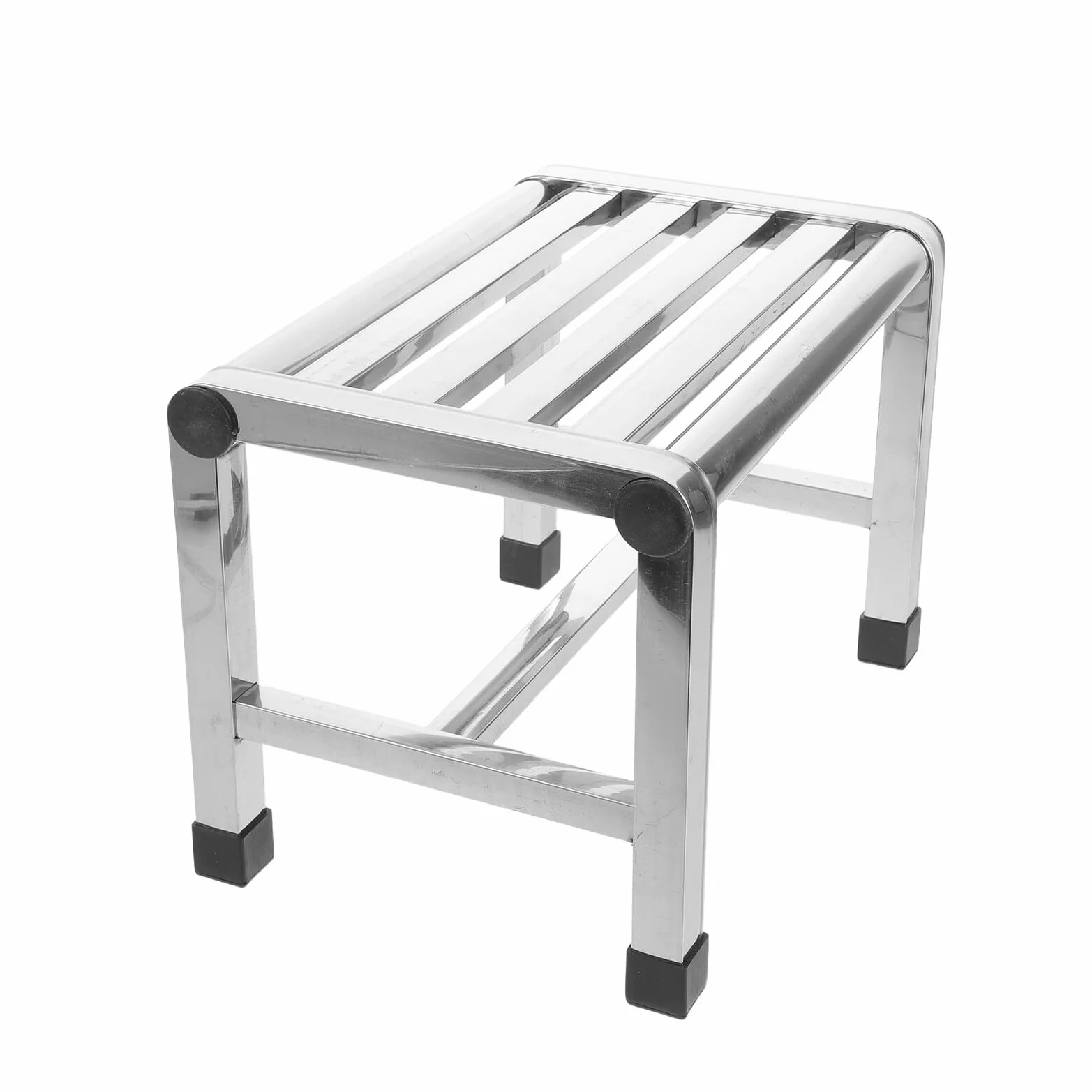 Stalowy Stołek pod Prysznic dla Seniorów Kompaktowy Mały Metalowy Taboret Antypoślizgowy Łatwy Do Czyszczenia