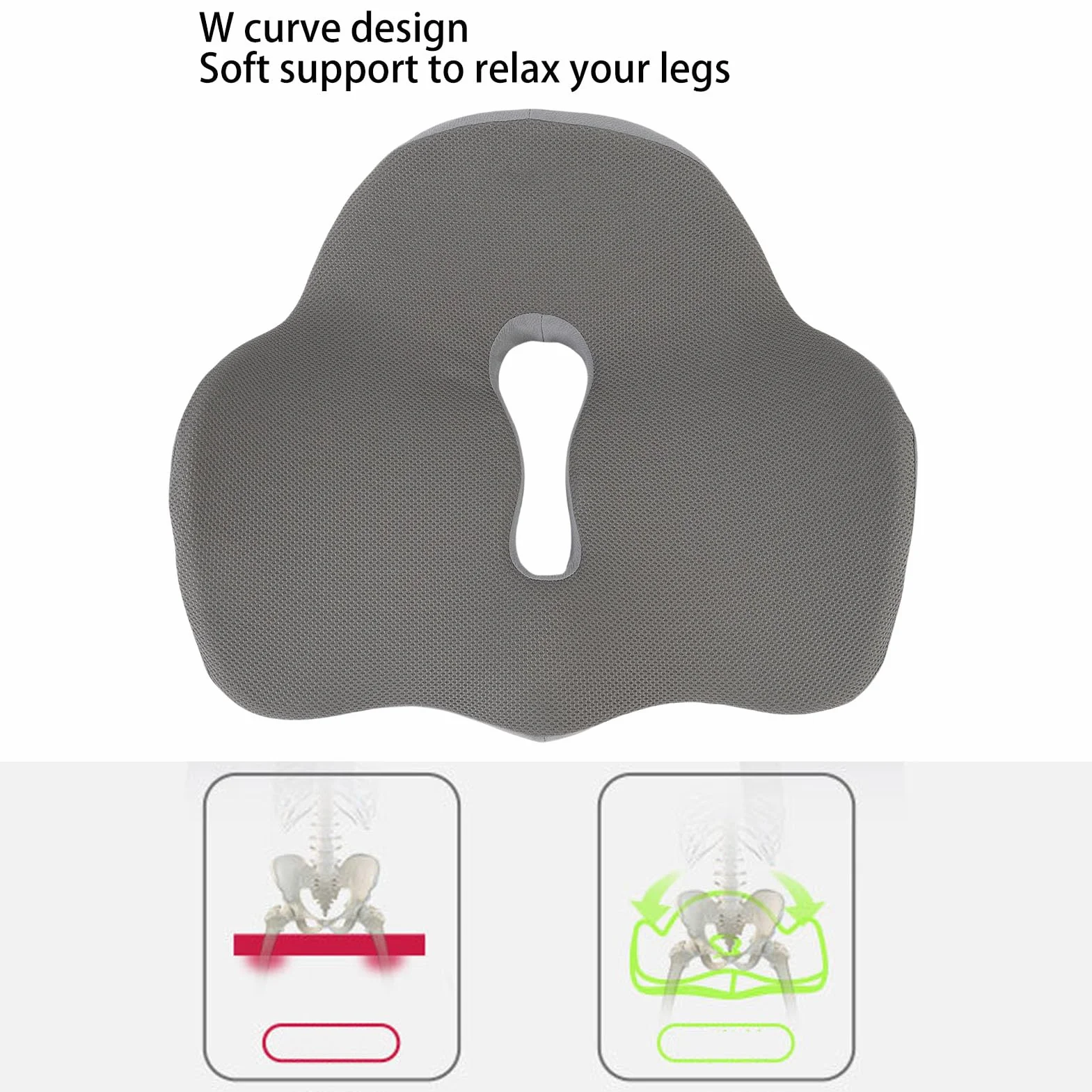 Yinhing Poduszka do Siedzenia Ergonomiczna z Pianki Pamięci na Krzesło Biurkowe dla Kierowców (GREY)