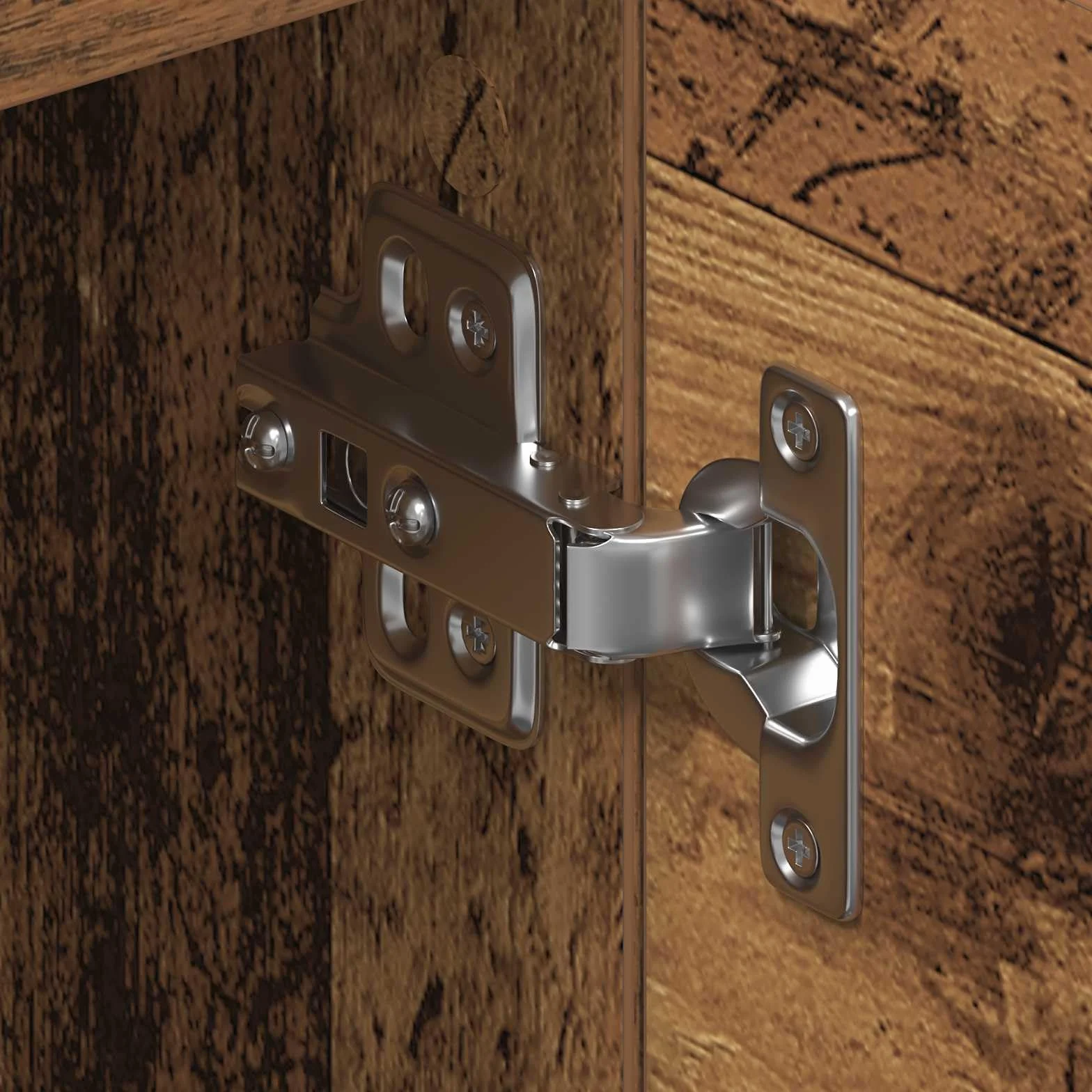 Générique Szafka pod telewizor Antyczna drewniana 150 x 30 x 50 cm Drewno Ingenierie | Solidne półki, drewniane nogi stożkowe, drzwi z czarnymi stalowymi uchwytami D, przechowywanie multimediów