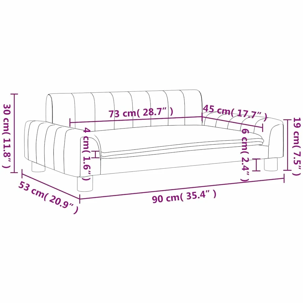 vidaXL Sofa dla dzieci, kremowa, 90x53x30 cm, obita tkaniną