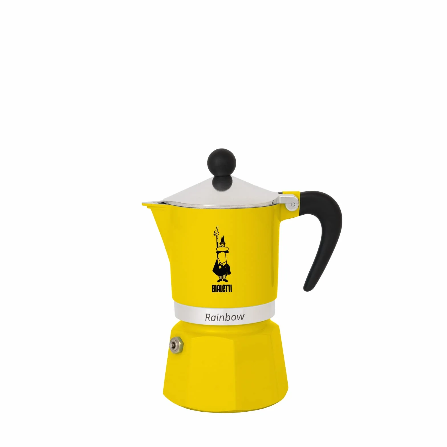 Bialetti Dzbanek do kawy w kolorze tęczy, aluminium, żółty, 1 filiżanka, żółty, 30 x 20 x 15 cm