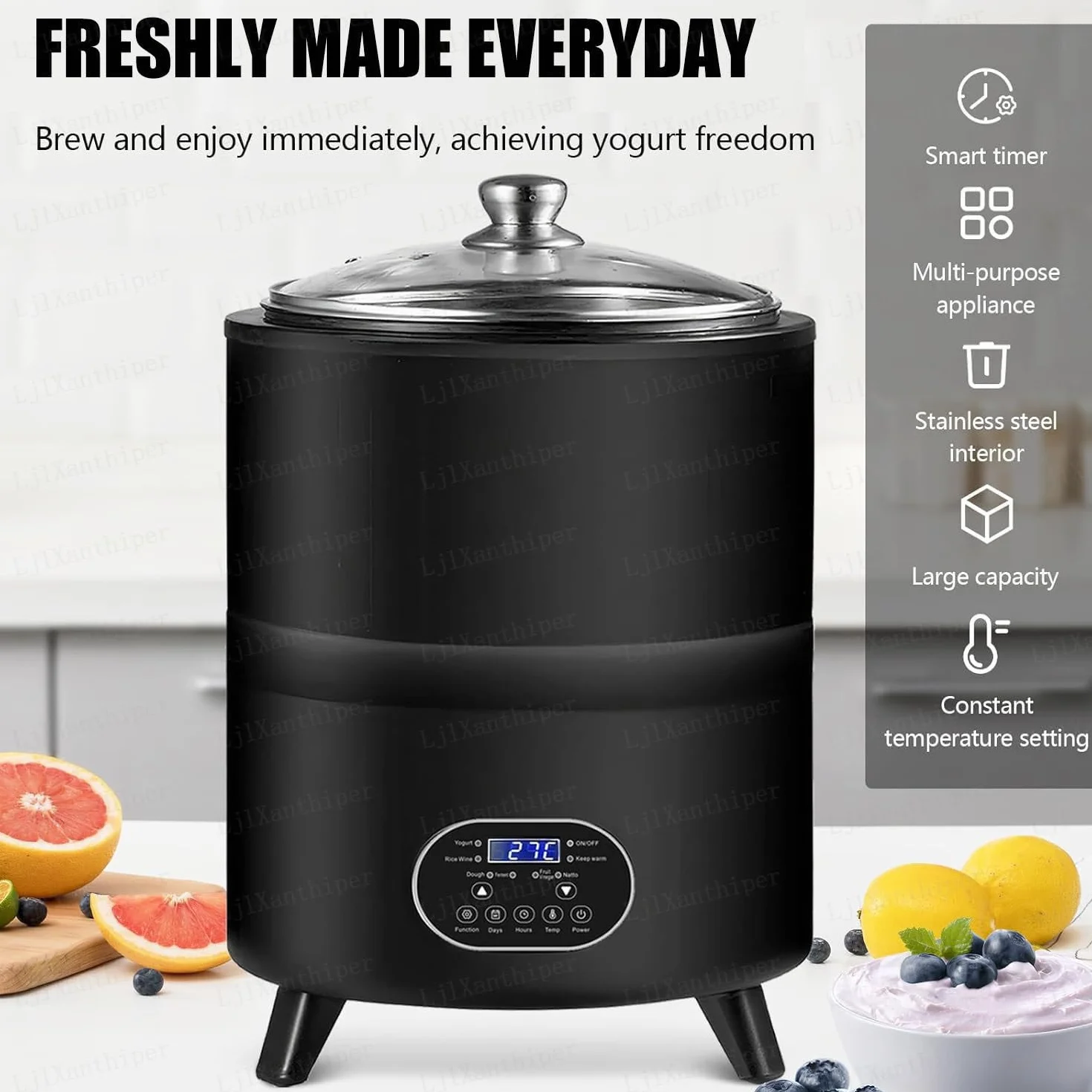 Komercyjna Maszyna Do Jogurtu,Maszyna Do Produkcji Wina Ze Słodkiego Ryżu,Kontrola Czasu I Temperatury,Fermentacja W Stałej Temperaturze 360°,Do Domowego Jogurtu,Wina Ryżowego Natto White-8L