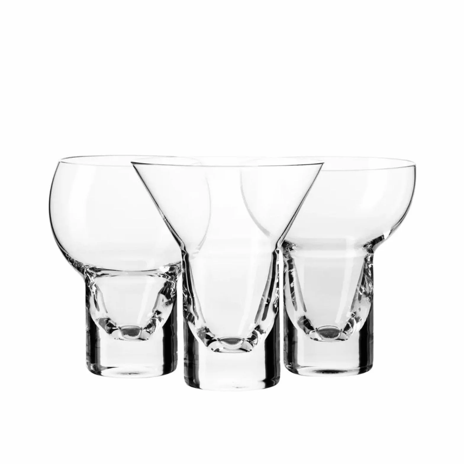 KROSNO Kieliszki Koktajlowe | Zestaw 3 szklanek | 190, 150, 200ml | Kolekcja Shake | Margarita i Martini | Szkło Crystalline | Idealne do restauracji i na przyjęcia w domu | Możliwość mycia w zmywarce