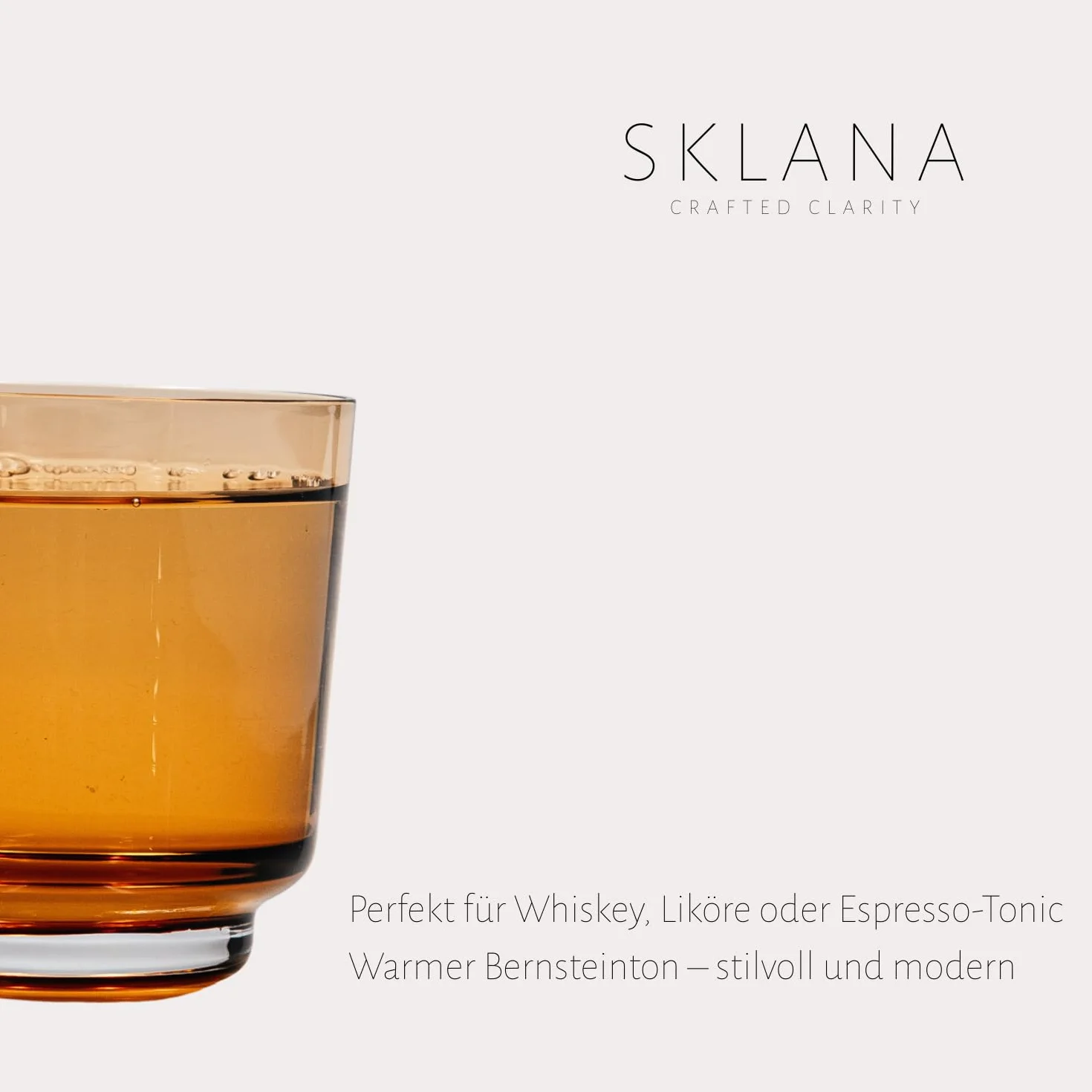Szklanki bursztynowe 200 ml - zestaw 6 sztuk - tumblery lowball ręczne szkło kryształowe premium, eleganckie szklanki do whisky, koktajli i wody