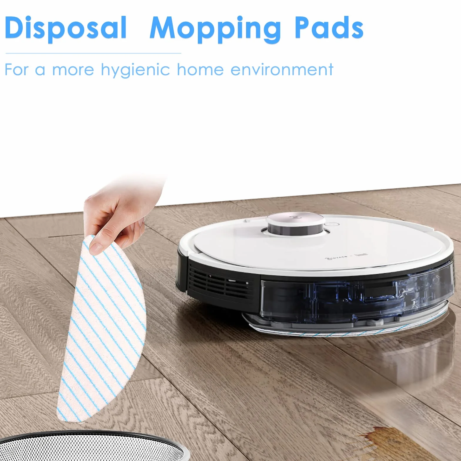 (50 sztuk) Jednorazowe nakładki mopujące z mikrofibry do odkurzacza ECOVACS DEEBOT OZMO T8/T8+/T8 AIVI/T9/T9 MAX, ściereczki do mopa, chusteczki czyszczące
