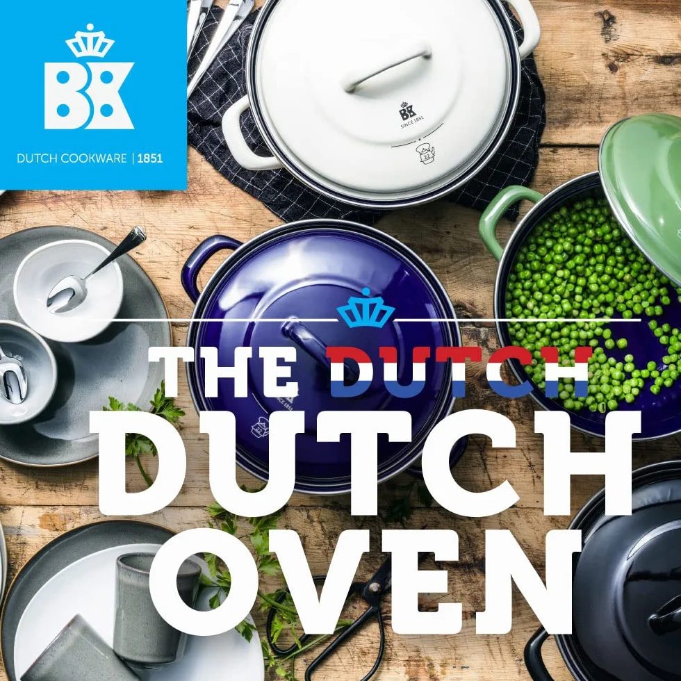 BK Cookware, Indigo Okrągła Emaliowana Brytfanna z Pokrywką - 22 cm/3.3l, Niebieski